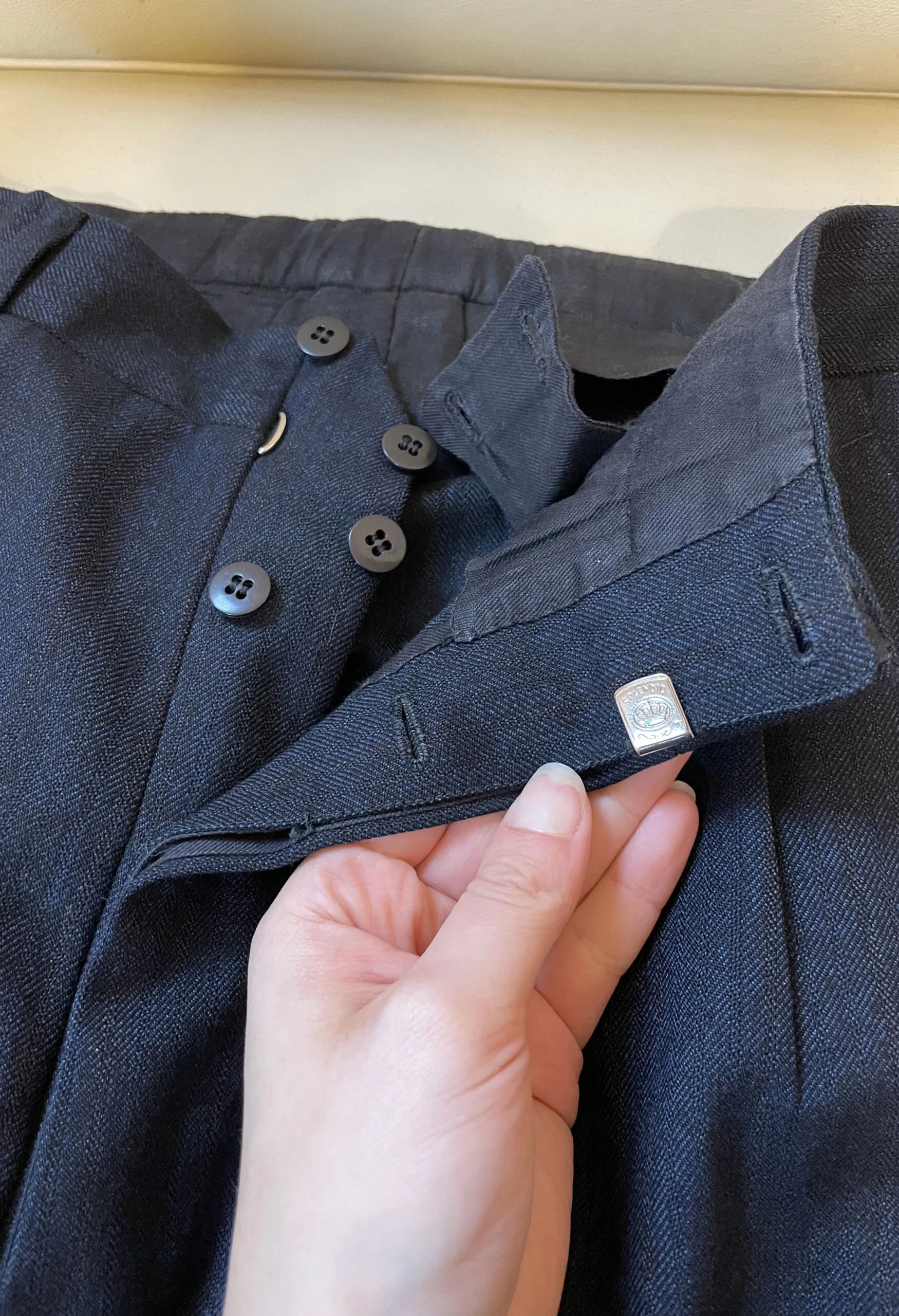 Pantaloni sartoriali vintage anni ’50 in lana jacquard