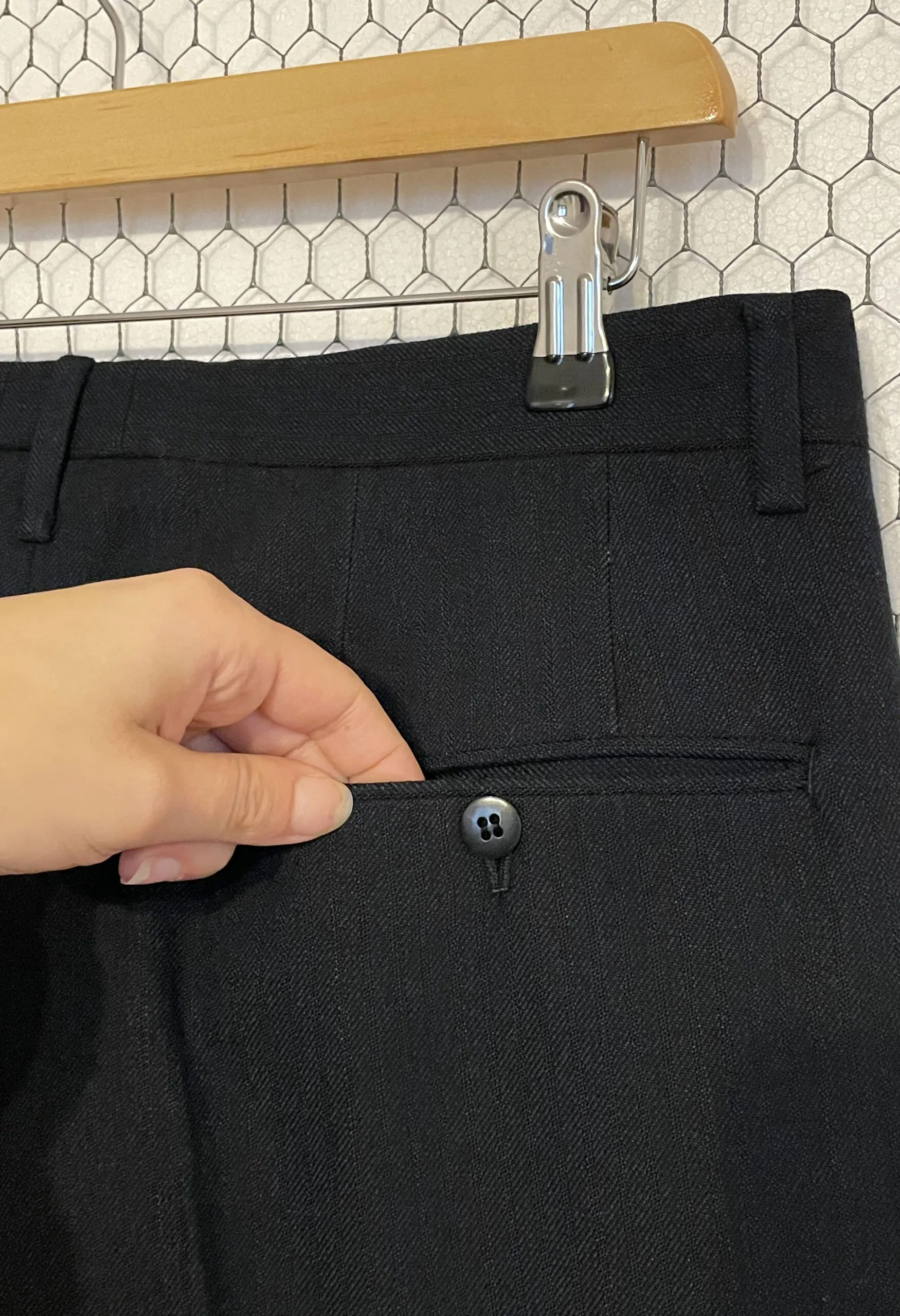 Pantaloni sartoriali vintage anni ’50 in lana jacquard