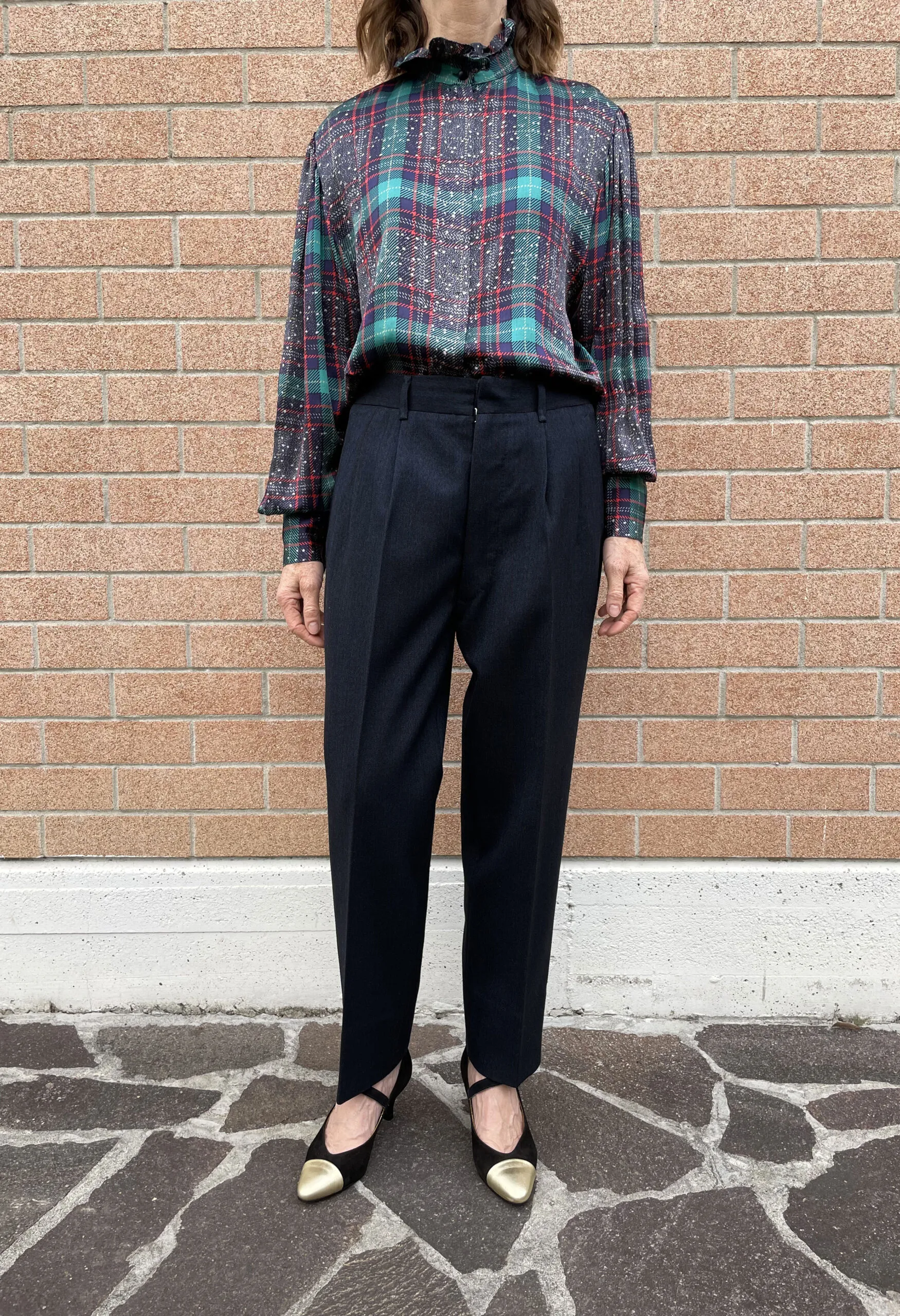 Pantaloni sartoriali vintage anni ’50 in lana jacquard