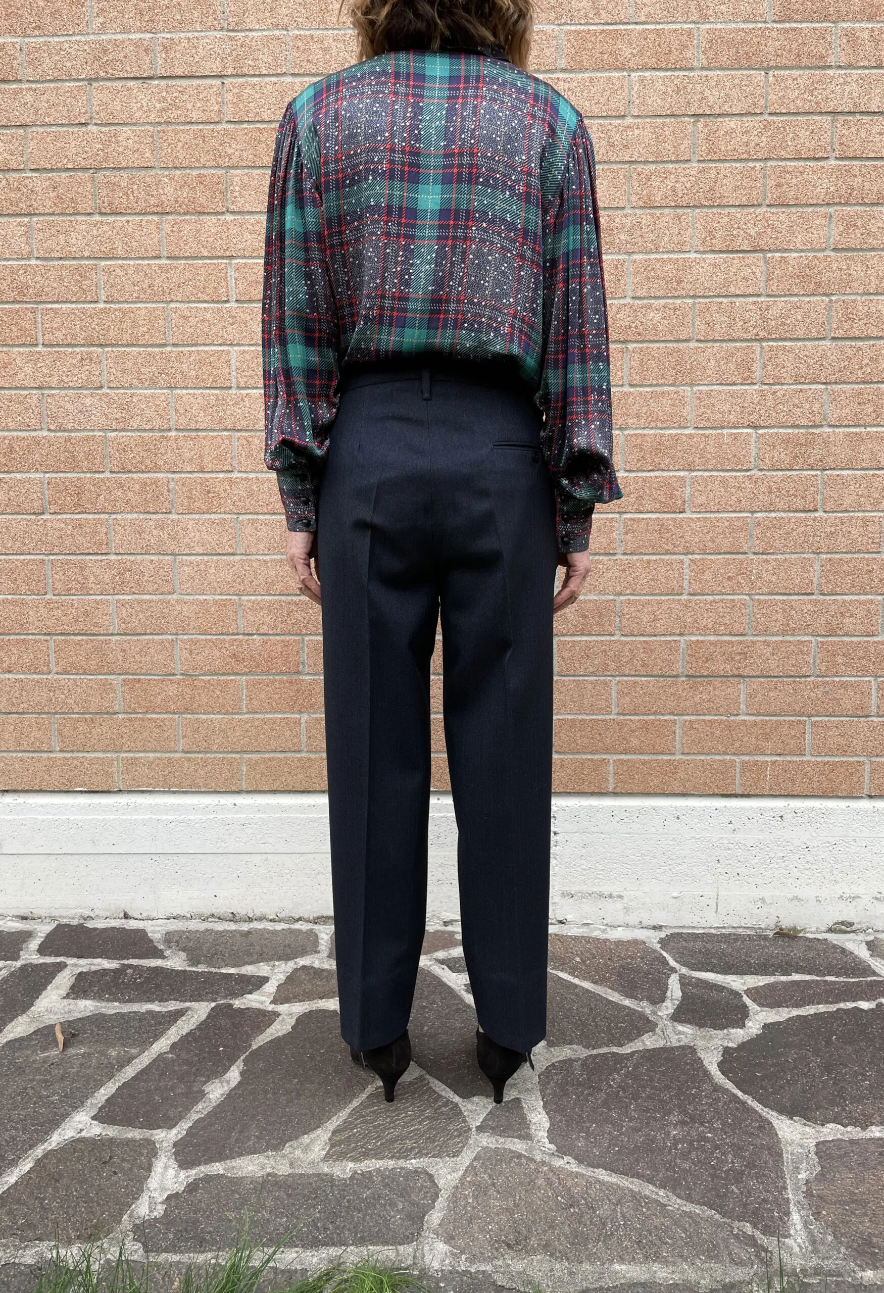 Pantaloni sartoriali vintage anni ’50 in lana jacquard
