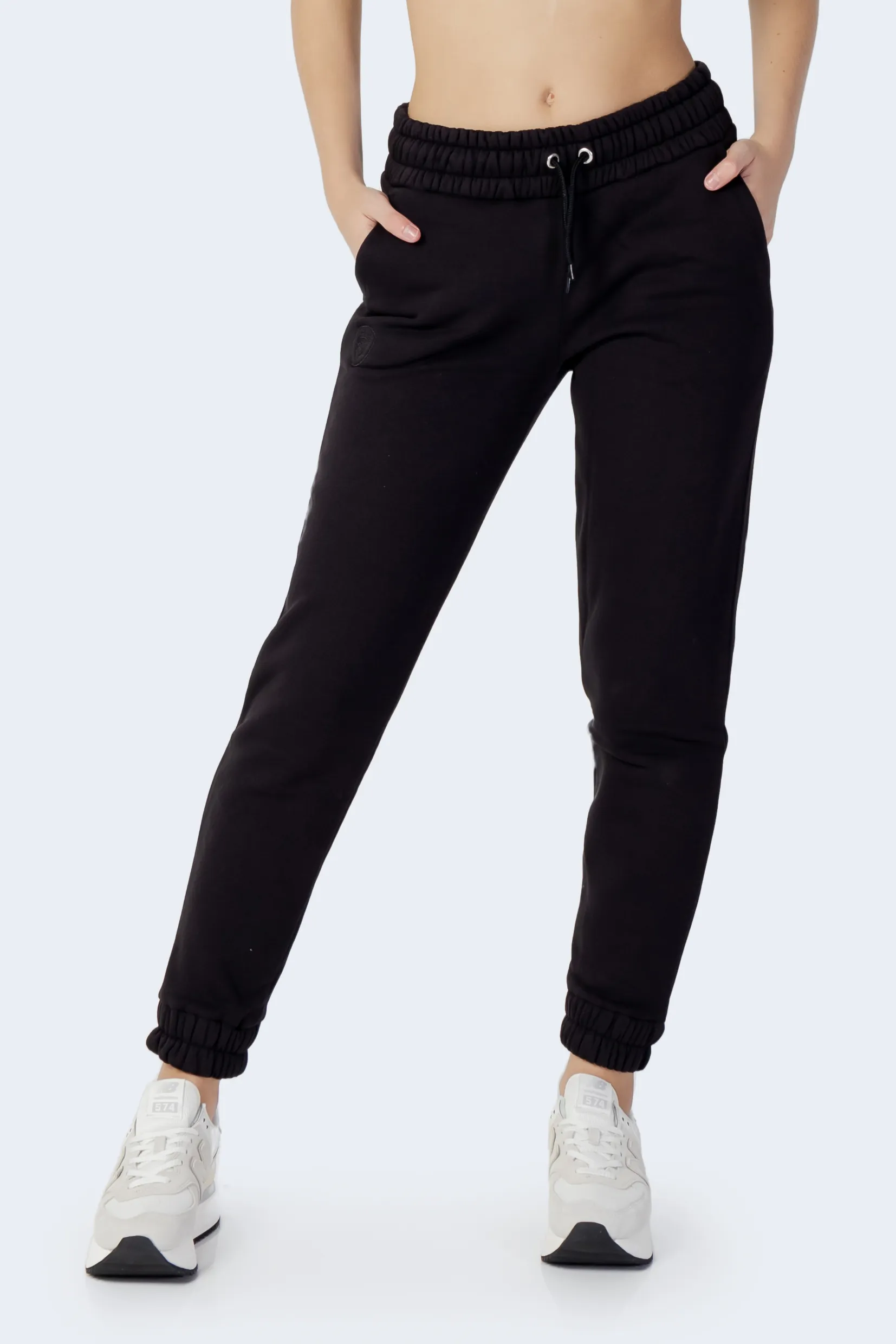 Pantaloni sportivi Blauer. tinta unita logo Nero