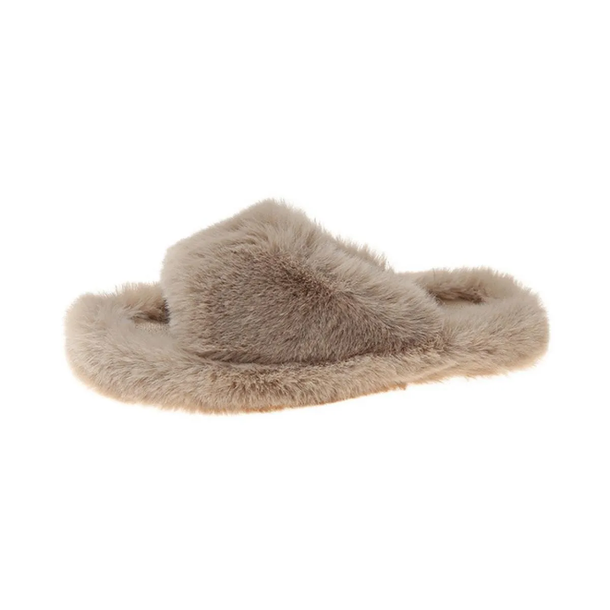 Pantofole invernali in soffice pelliccia di procione Scarpe da donna Infradito in pelliccia Ciabatte piatte in pelliccia pelosa