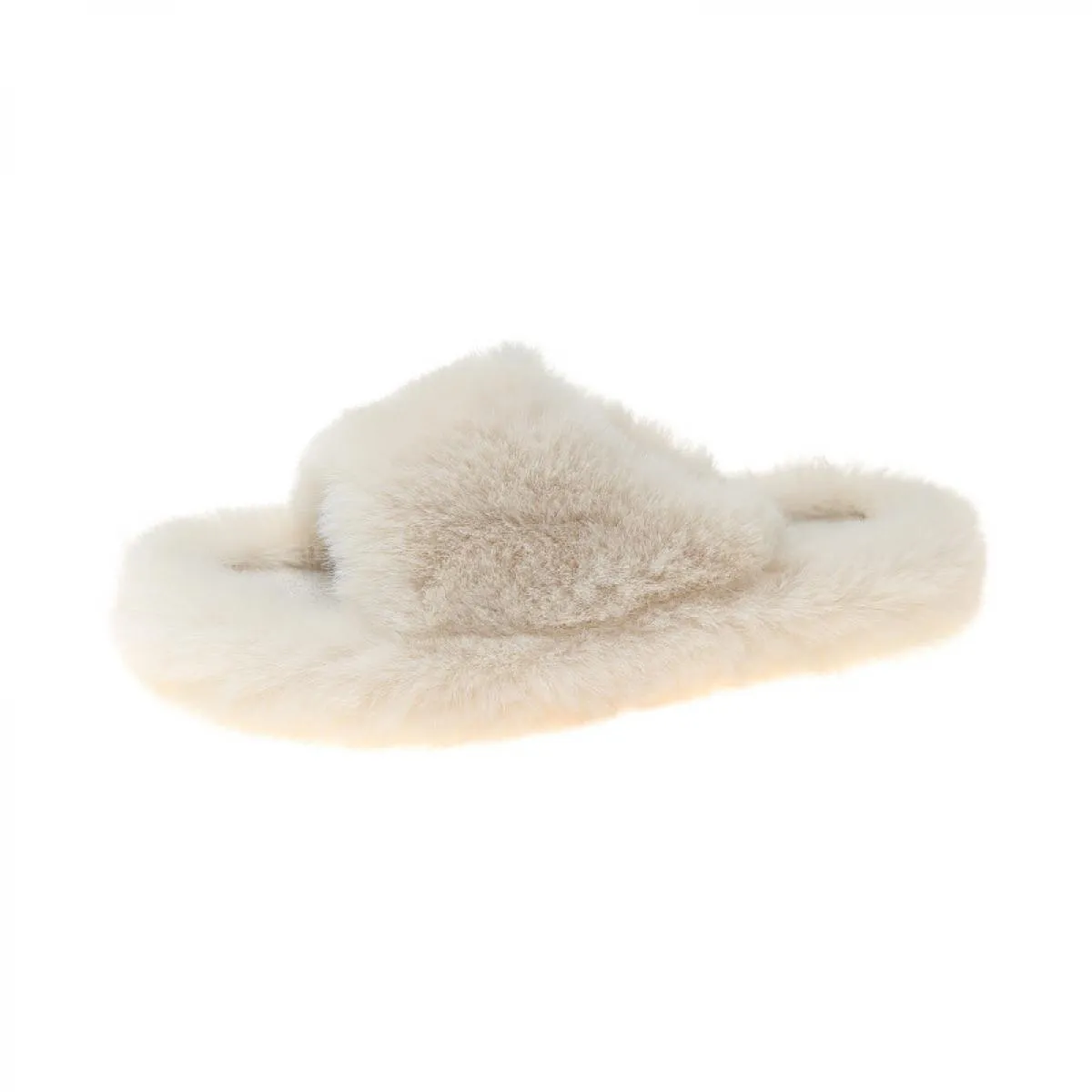 Pantofole invernali in soffice pelliccia di procione Scarpe da donna Infradito in pelliccia Ciabatte piatte in pelliccia pelosa