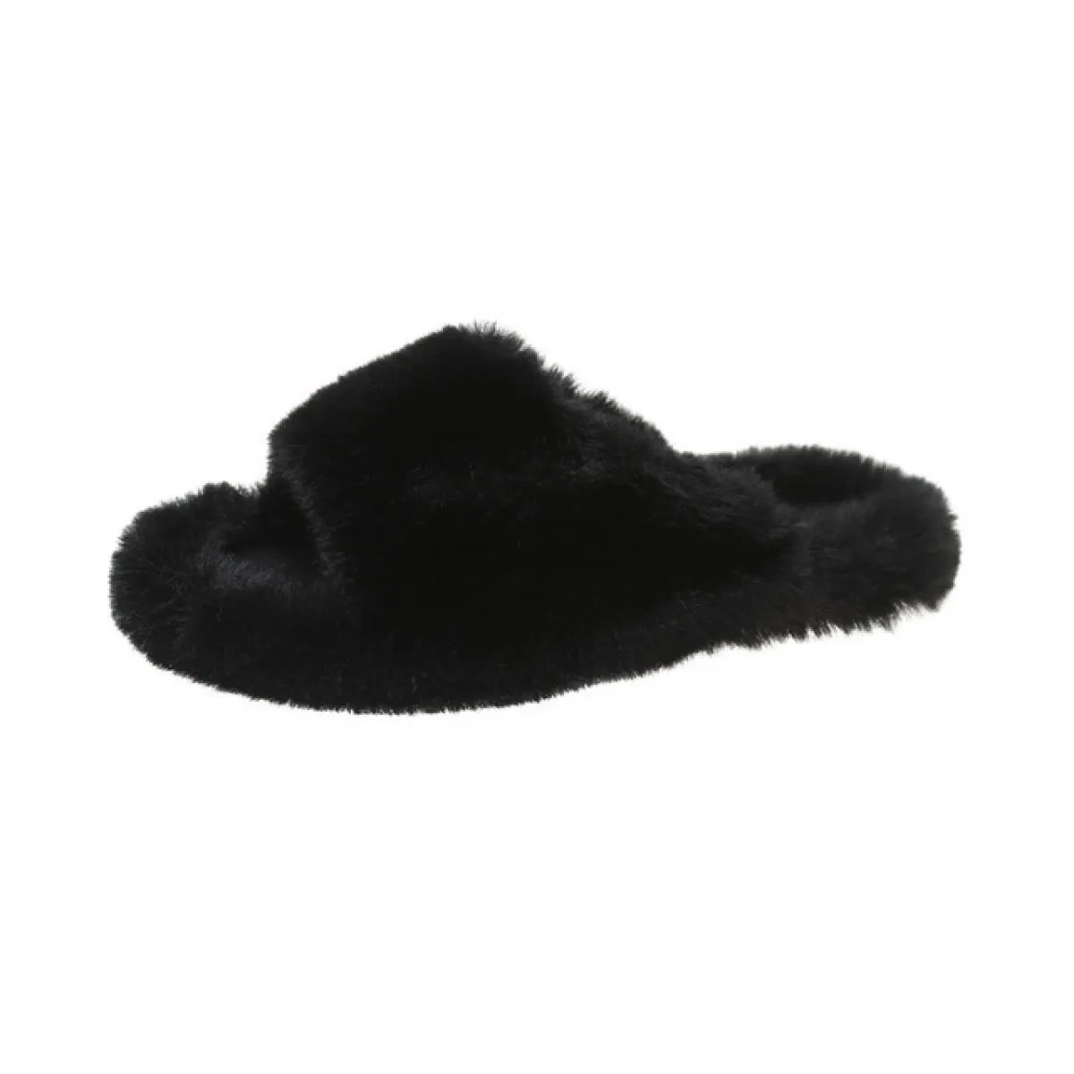 Pantofole invernali in soffice pelliccia di procione Scarpe da donna Infradito in pelliccia Ciabatte piatte in pelliccia pelosa