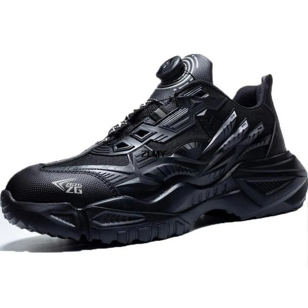 Pulsante ruotato Scarpe antinfortunistiche da uomo Sneaker con punta in acciaio Uomo Stivali antinfortunistici da lavoro facili