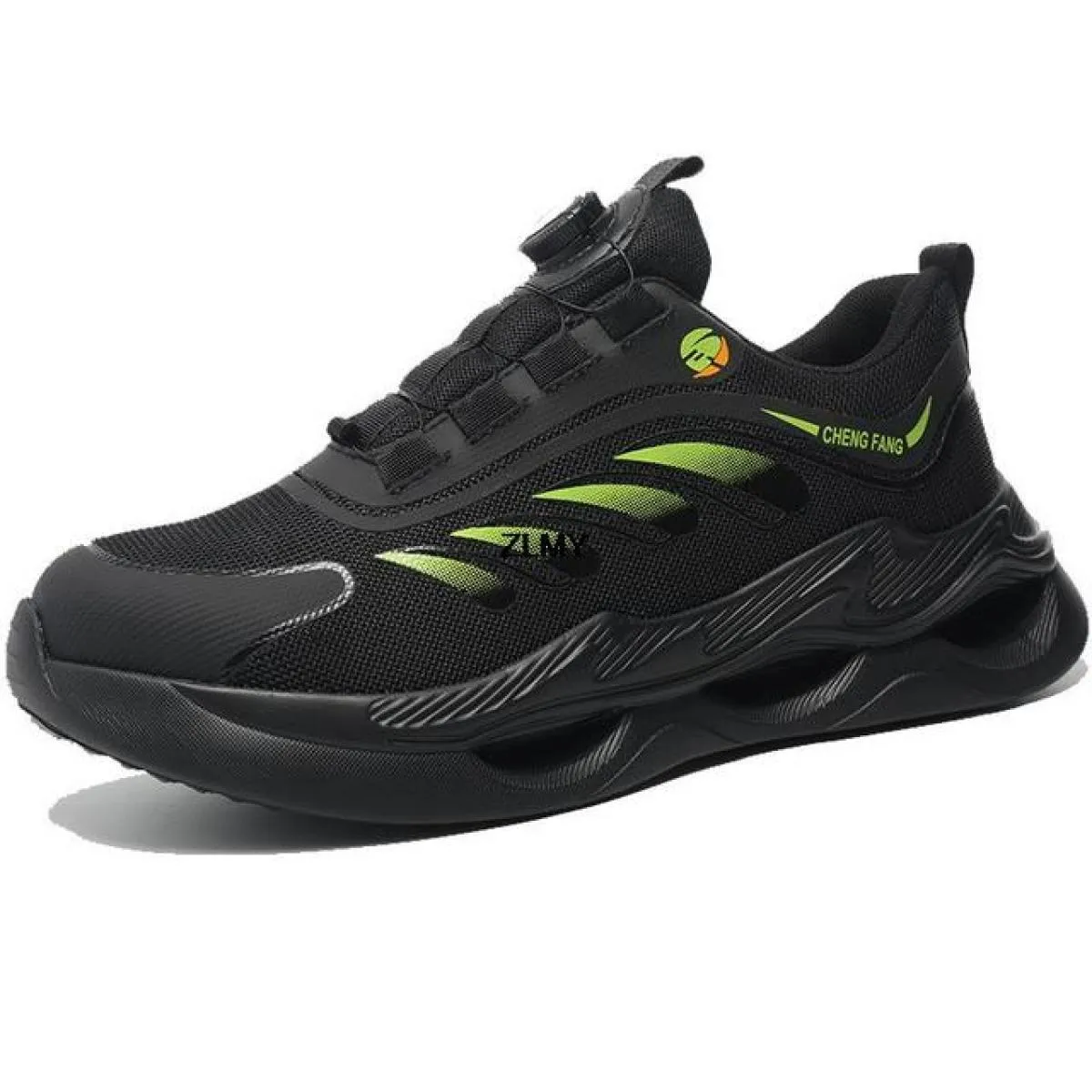 Pulsante ruotato Scarpe antinfortunistiche da uomo Sneaker con punta in acciaio Uomo Stivali antinfortunistici da lavoro facili