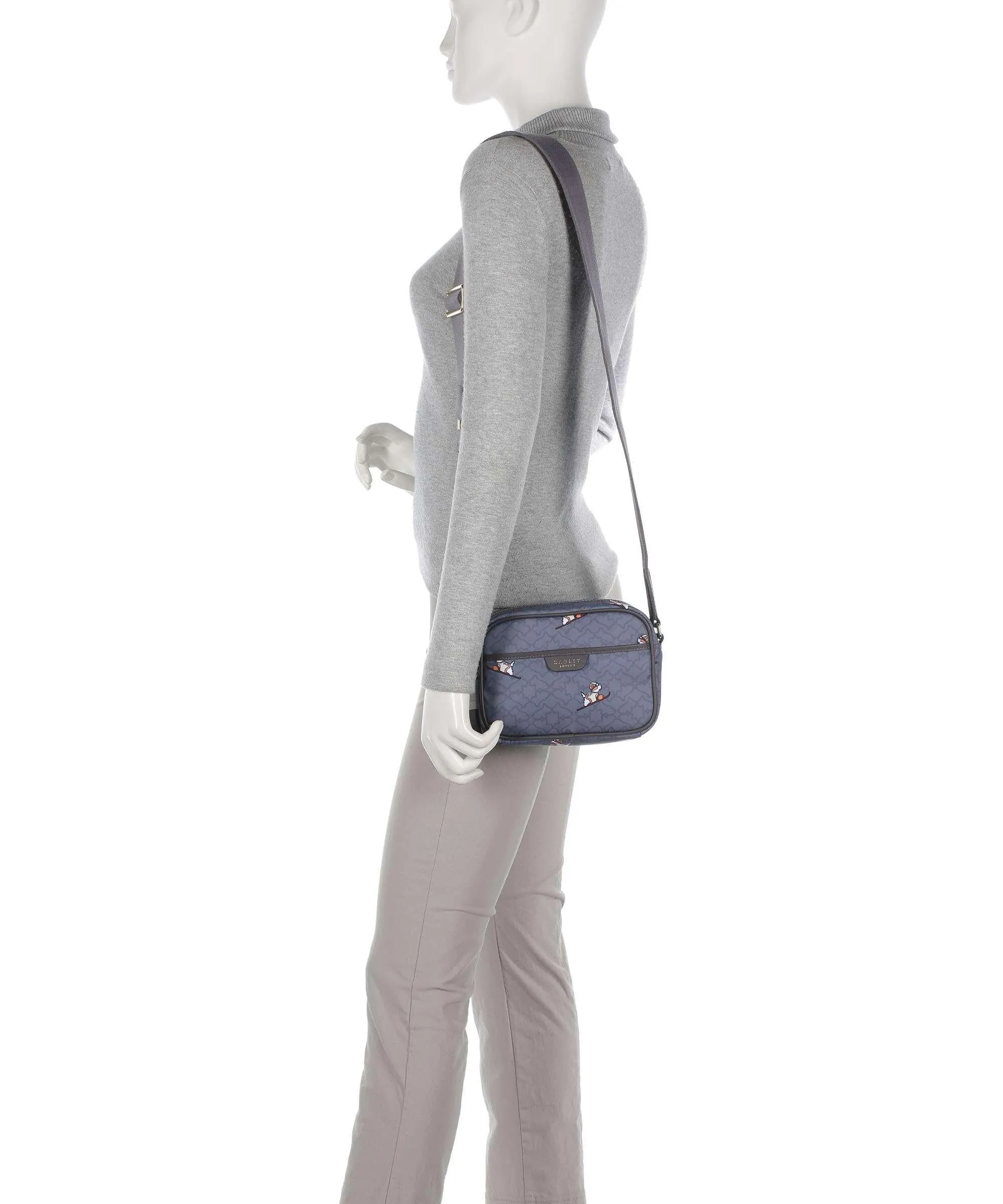  Radley London Heirloom Ski Dog Borsa a tracolla poliestere riciclato blu-grigio  