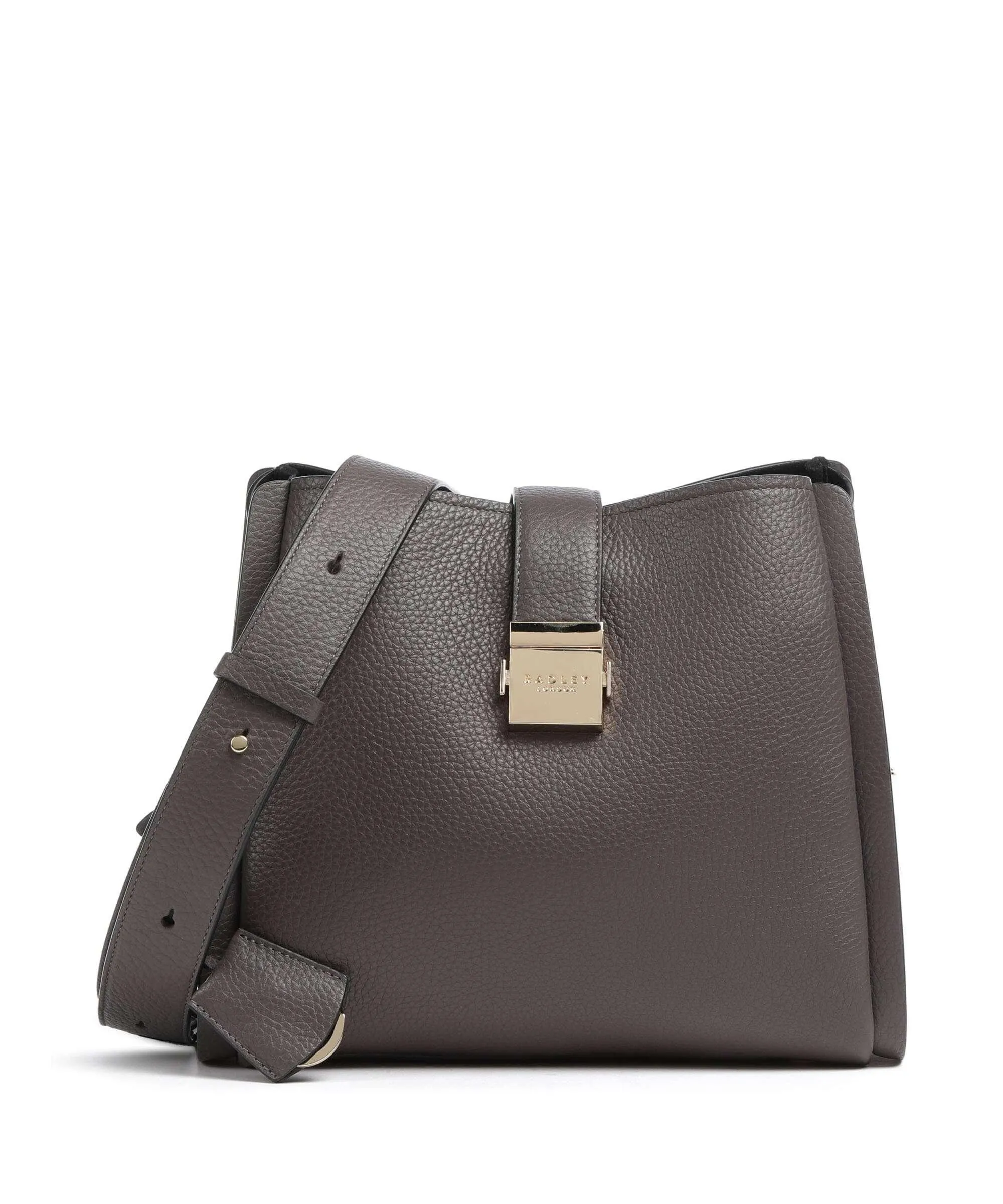  Radley London Sloane Street Borsa a tracolla pelle di vacchetta grana grigio scuro  