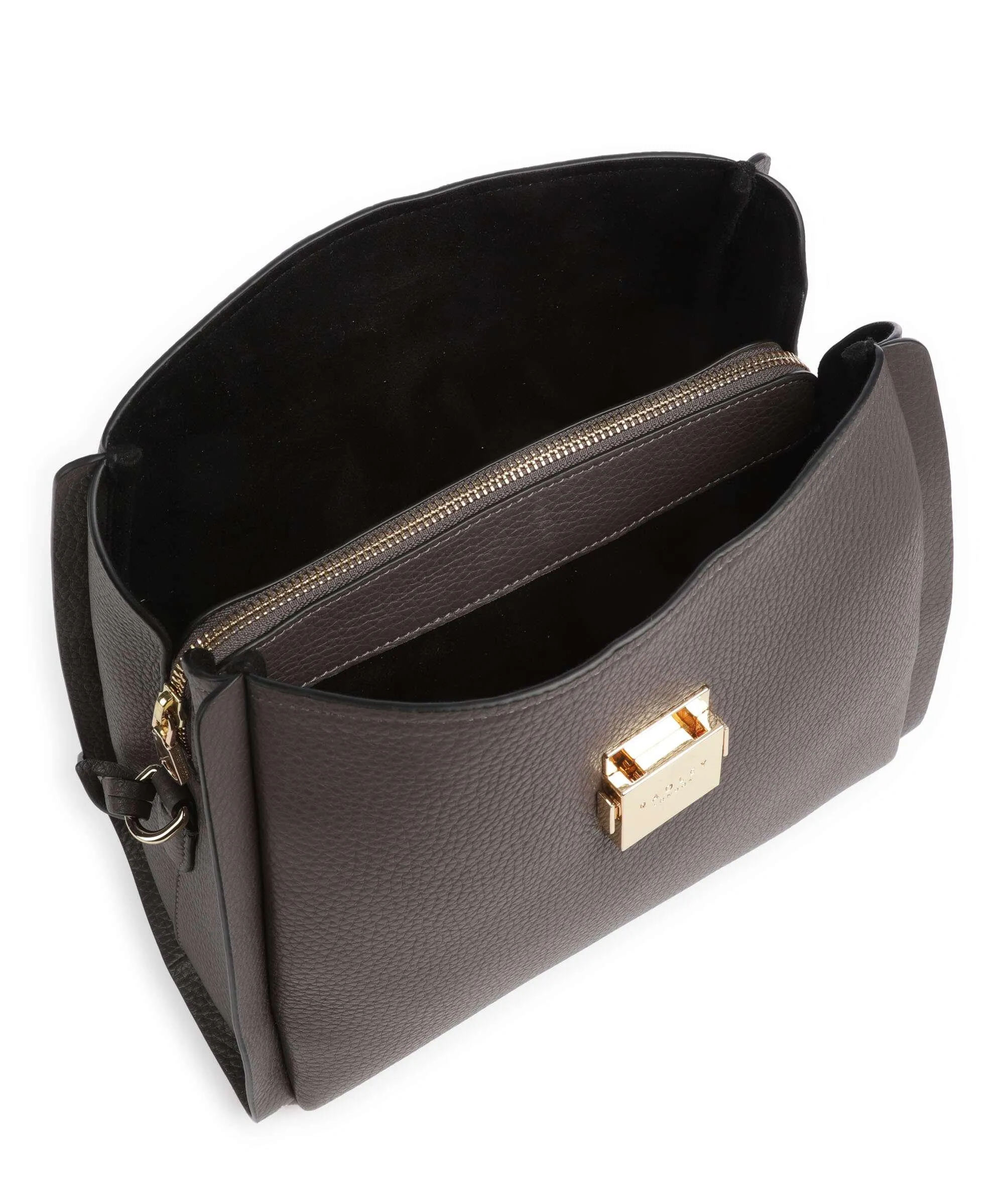  Radley London Sloane Street Borsa a tracolla pelle di vacchetta grana grigio scuro  