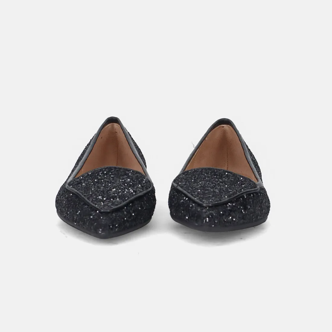 Raffinata scarpina flat Prosperine in glitter nero