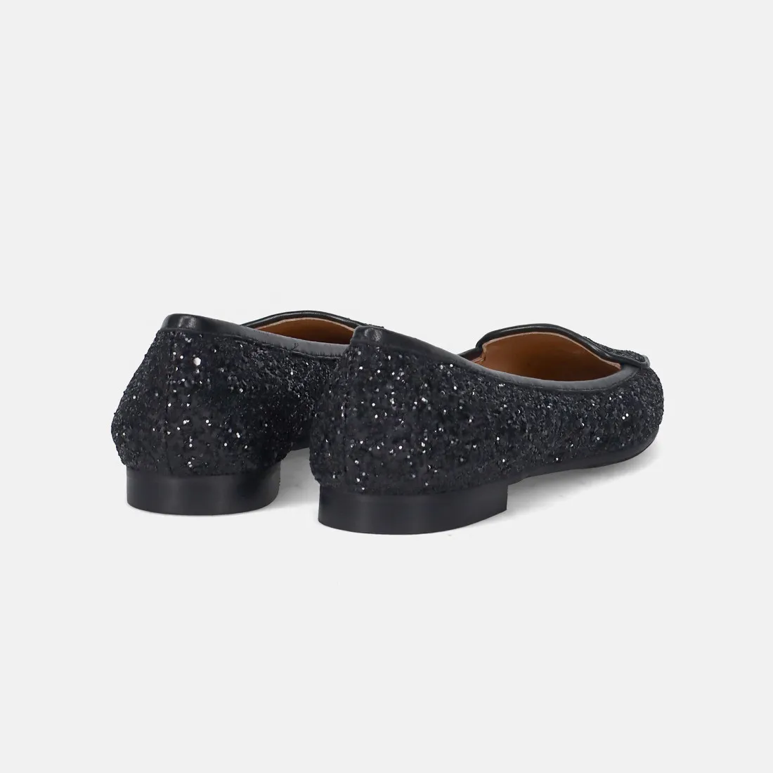 Raffinata scarpina flat Prosperine in glitter nero