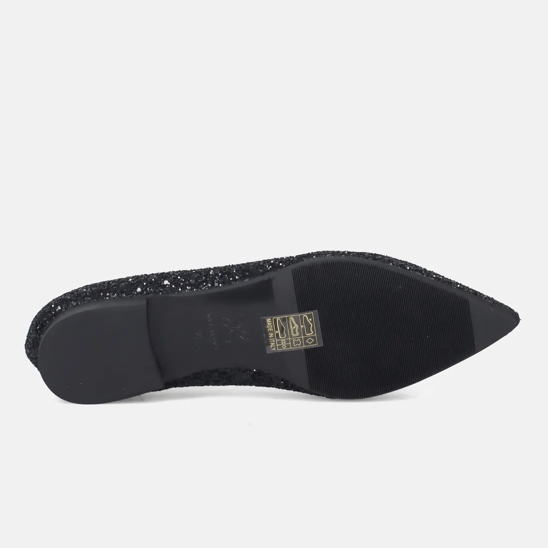 Raffinata scarpina flat Prosperine in glitter nero