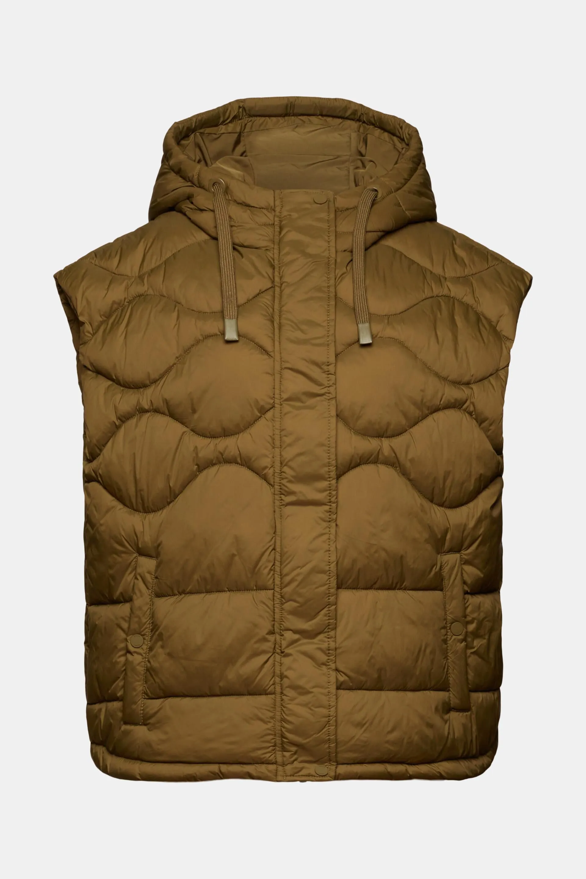 Riciclato: gilet trapuntato con cappuccio
