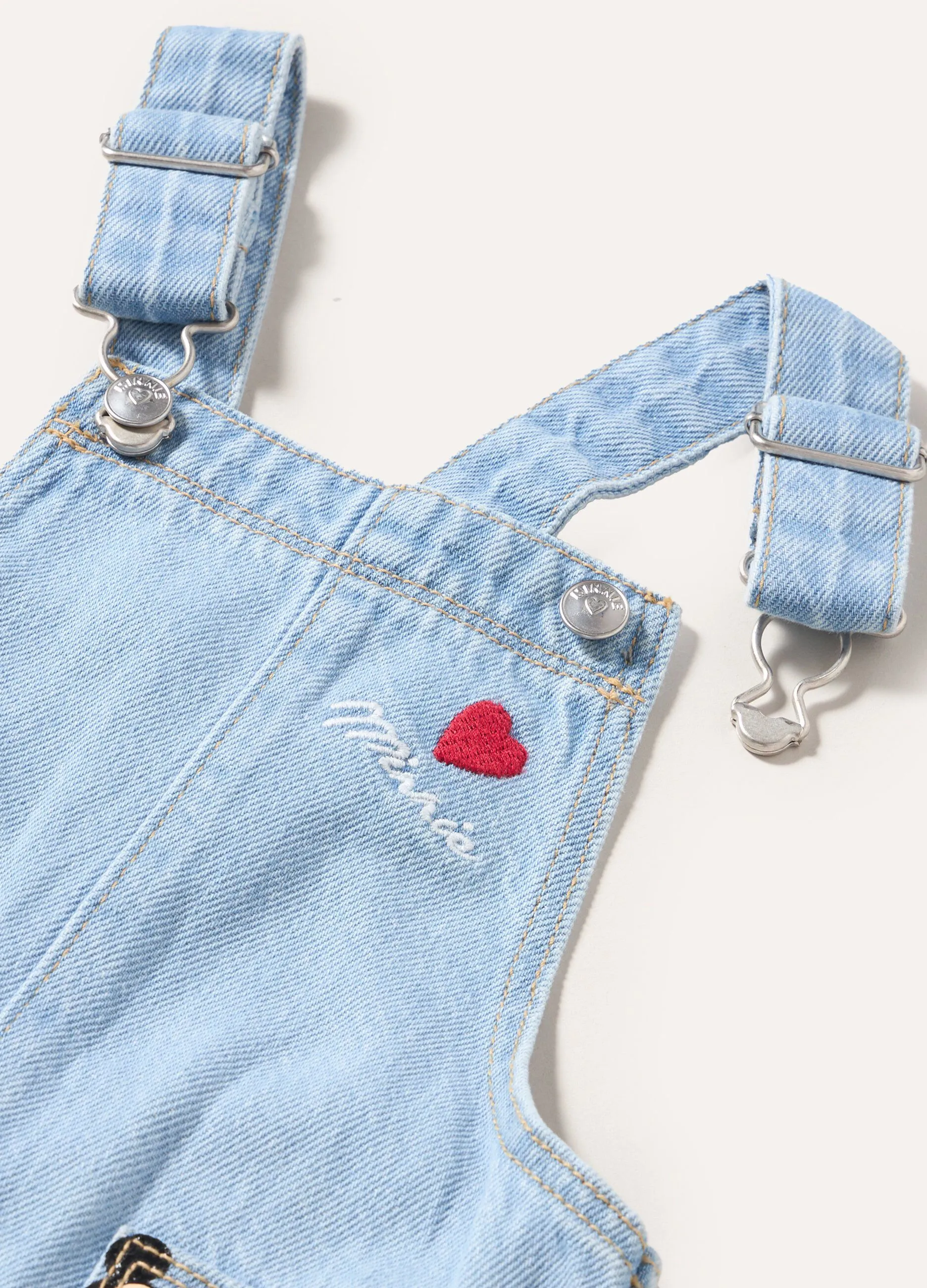 Salopette Disney in denim neonata