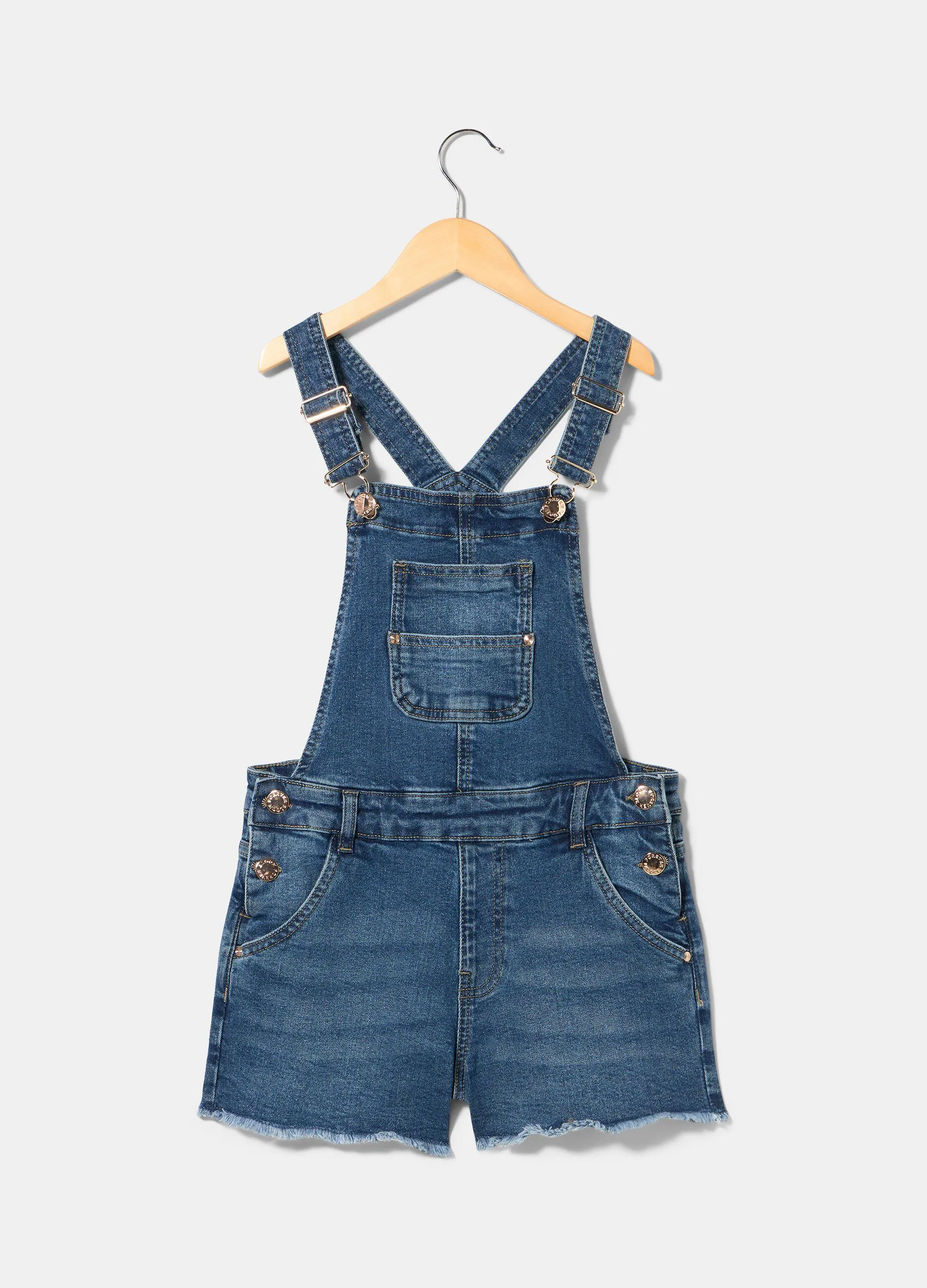 Salopette in denim elasticizzato ragazza