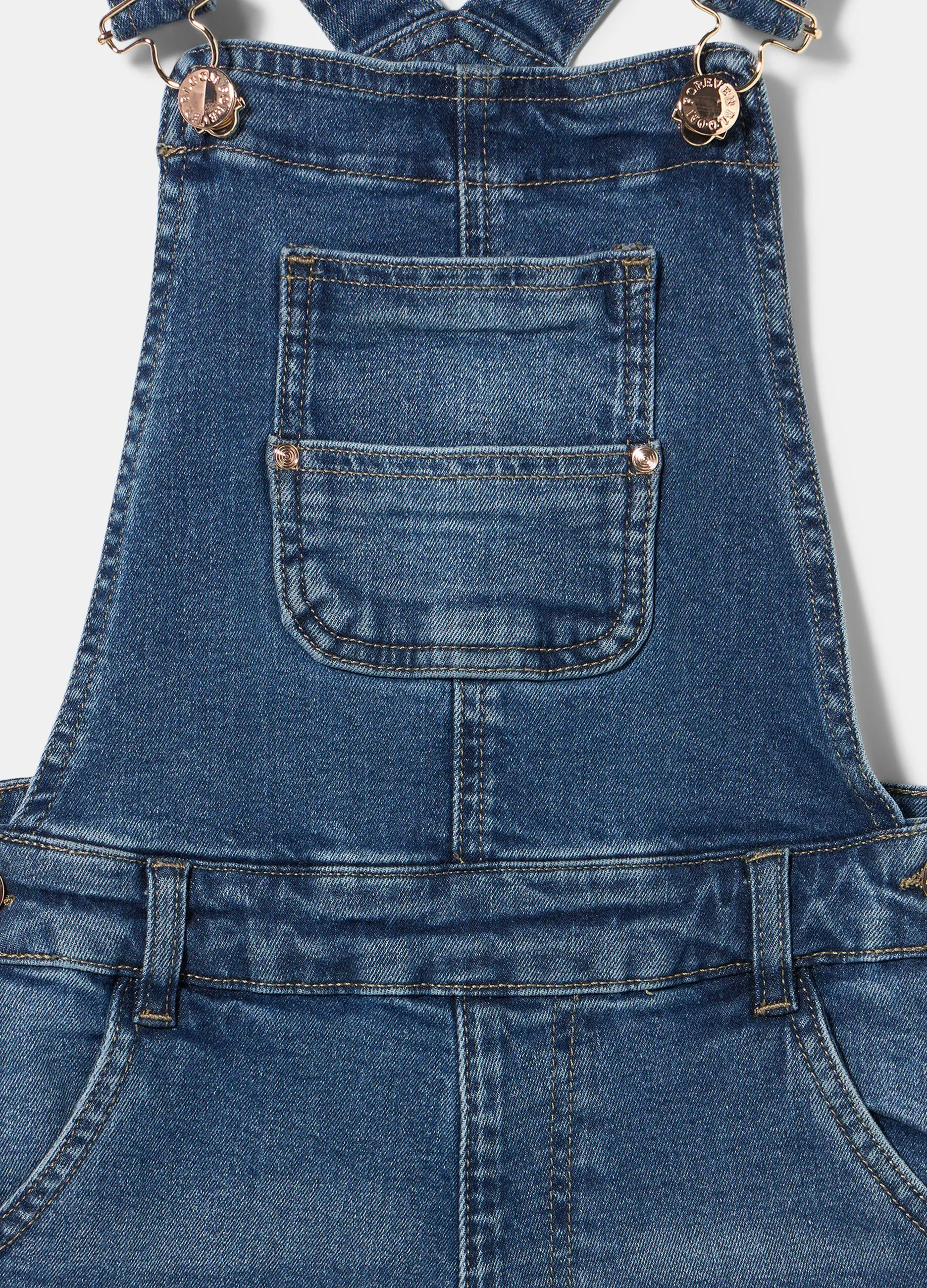 Salopette in denim elasticizzato ragazza