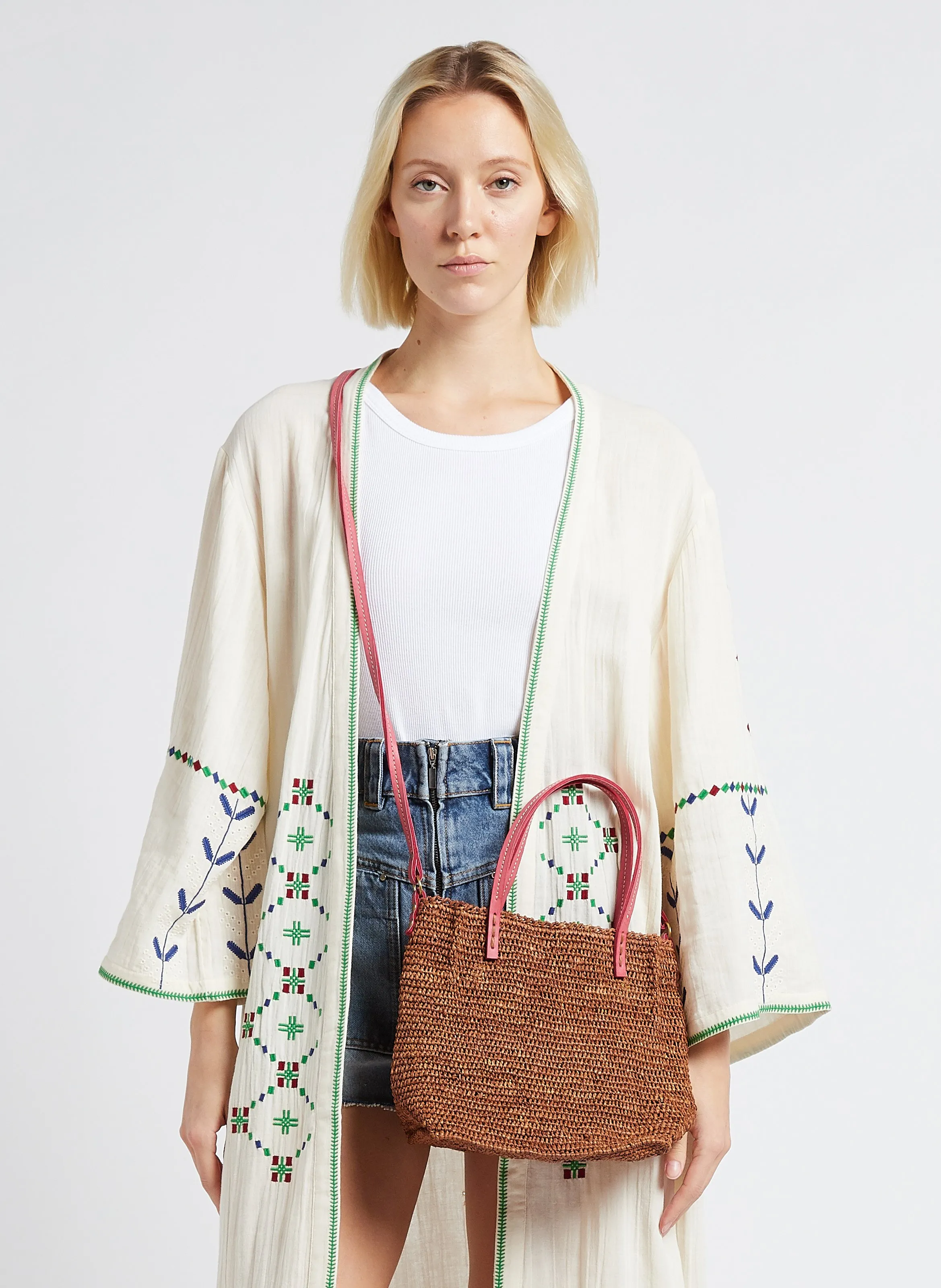  SANS ARCIDET   CAMINO XS - Borsa a mano in rafia | Marrone