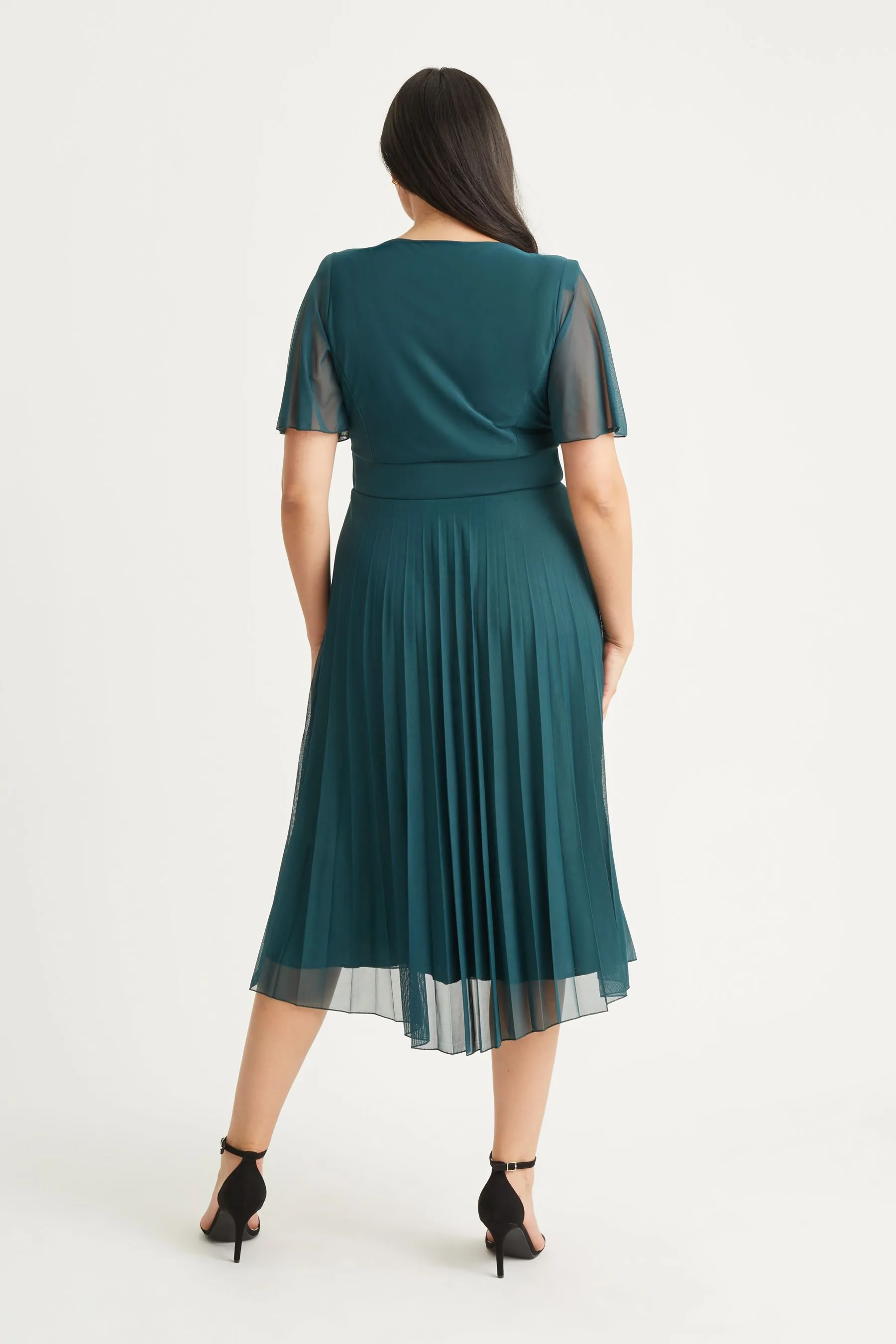 Scarlett & Jo Carole - Sunray - Abito midi con corpino a portafoglio e gonna A pieghe