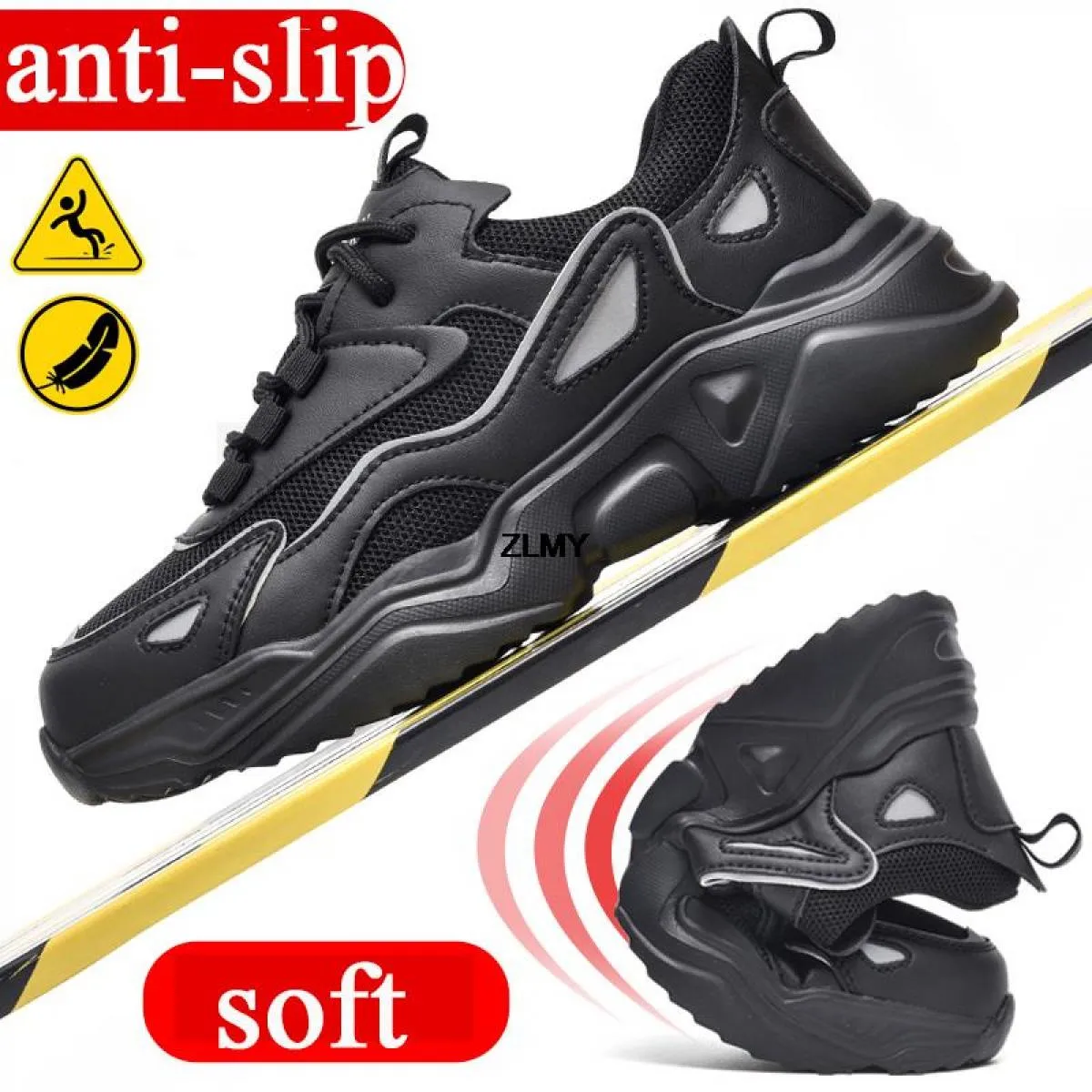Scarpe antinfortunistiche da donna di grandi dimensioni con plateau Sneaker con punta in acciaio Uomo Donna Stivali antinfortuni