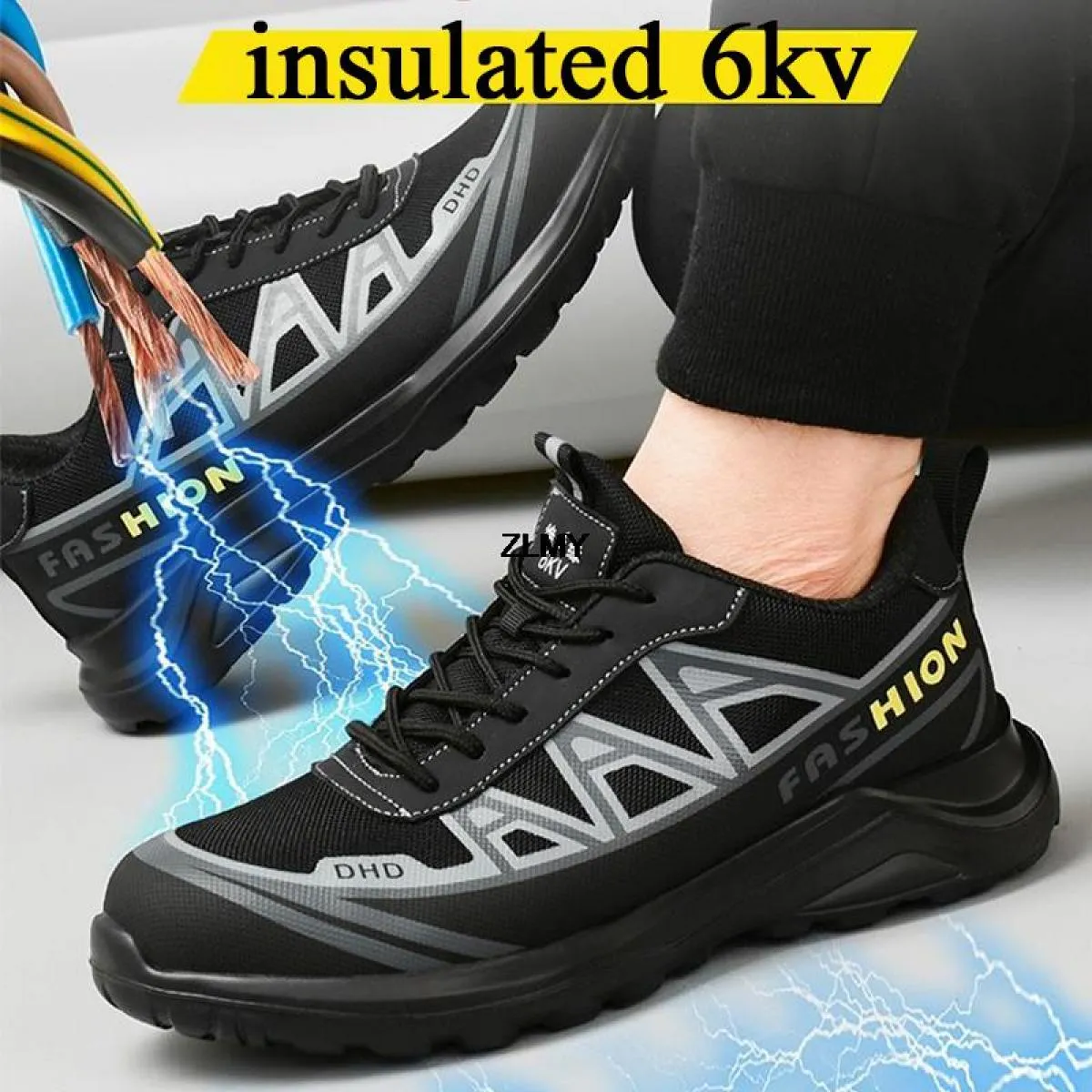 Scarpe antinfortunistiche da elettricista per uomo Stivali antinfortunistici da lavoro isolati 6kv Punta in plastica Scarpe da l