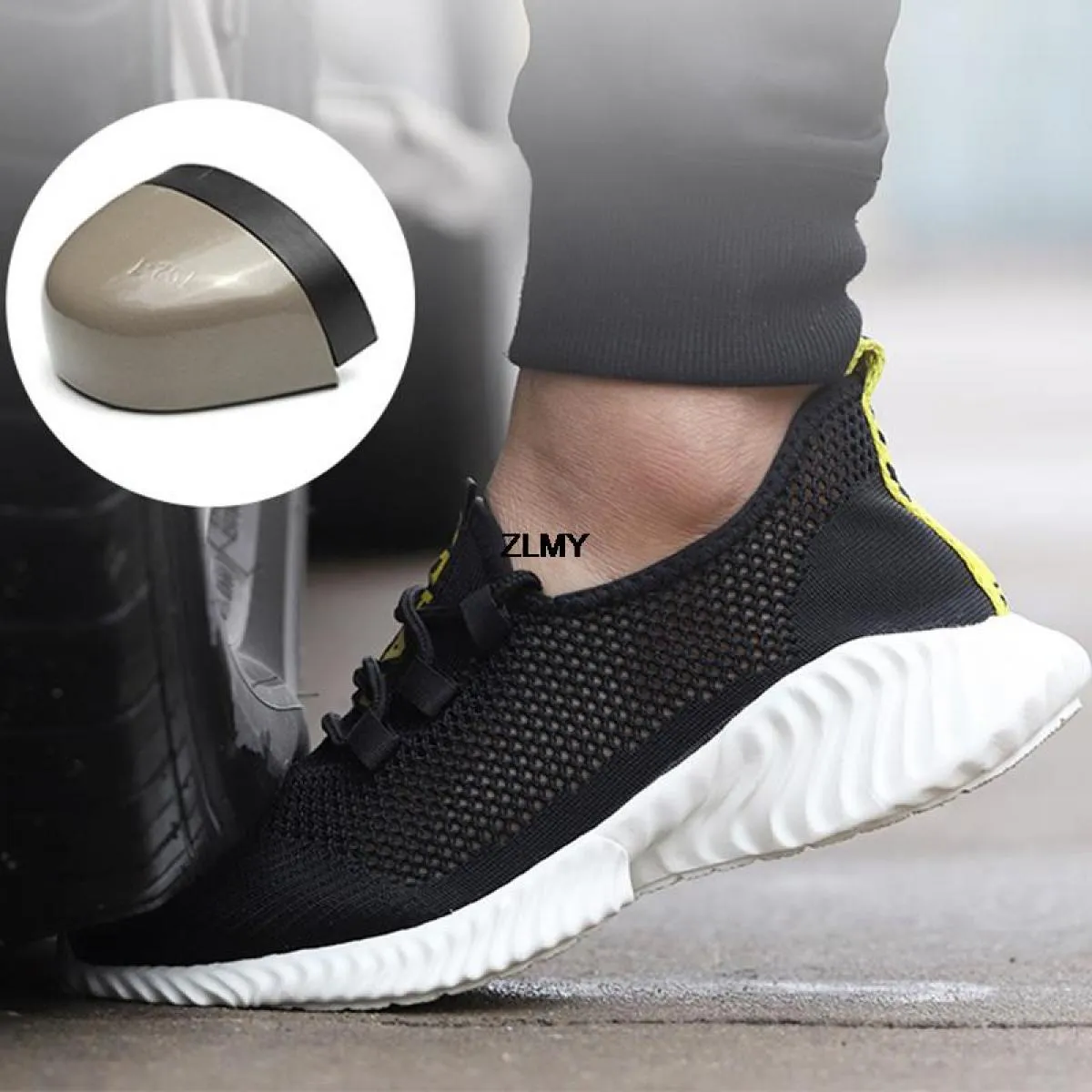 Scarpe antinfortunistiche da uomo in mesh traspirante con punta in acciaio Sneaker da lavoro leggere Stivali antinfortunistici a