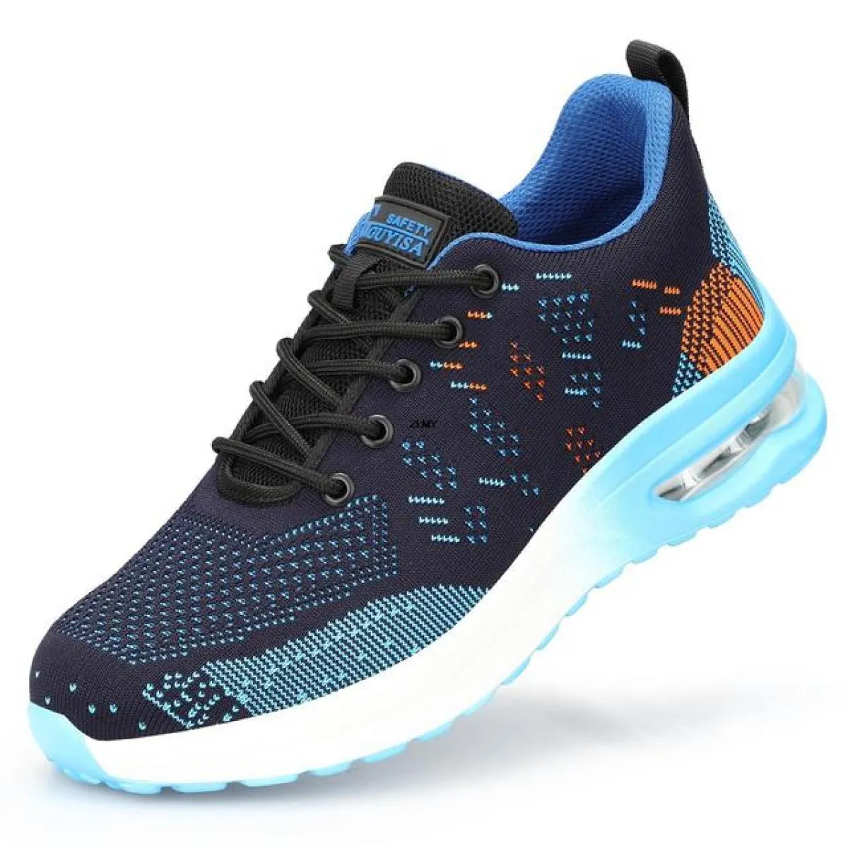 Scarpe antinfortunistiche da uomo Sneaker traspirante con puntale in acciaio Cuscino d'aria Stivali antinfortunistici da lavoro