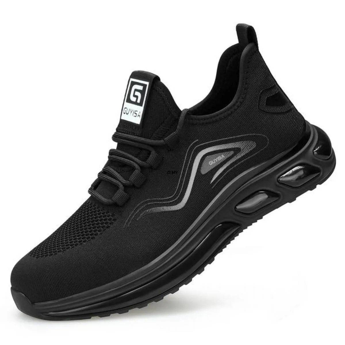 Scarpe antinfortunistiche da uomo Sneaker traspirante con puntale in acciaio Cuscino d'aria Stivali antinfortunistici da lavoro
