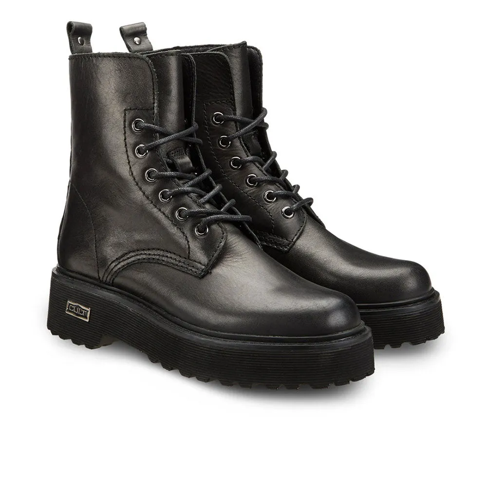Scarpe Donna CULT Slash 1814 Anfibi in Pelle Nera