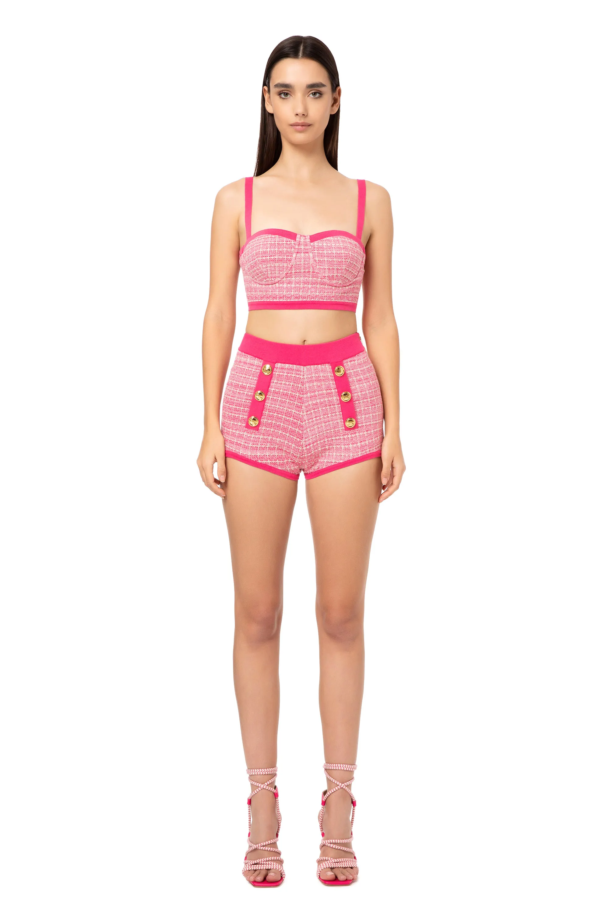 Shorts in lurex tweed
