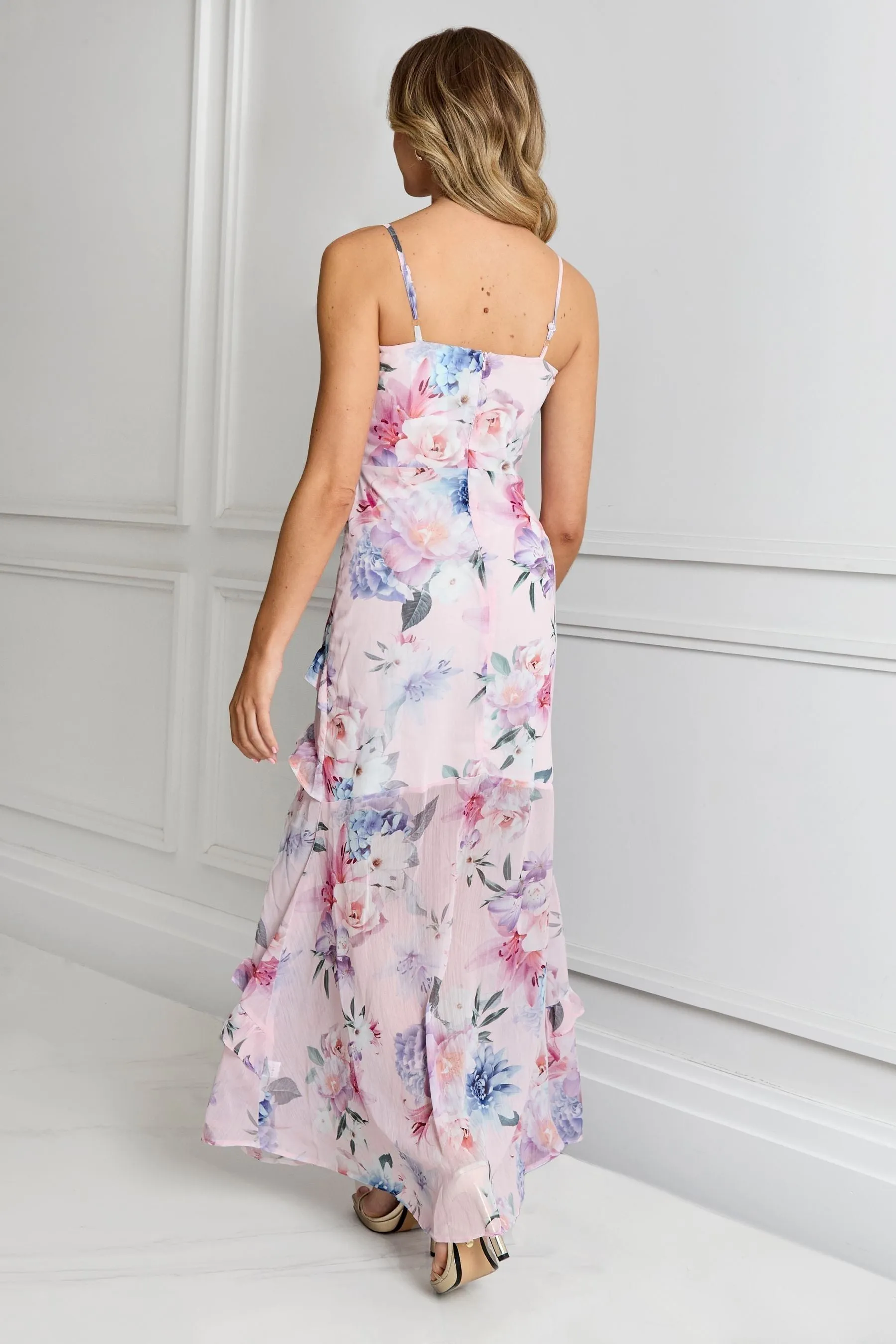 Sistaglam - Abito maxi in chiffon a portafoglio