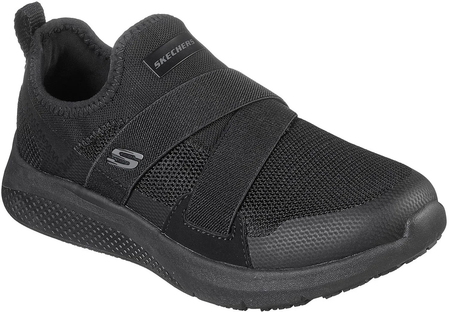 SKECHERS  Elloree, Women's, Black, Soft Toe, Slip Resistant, Casual Slip On