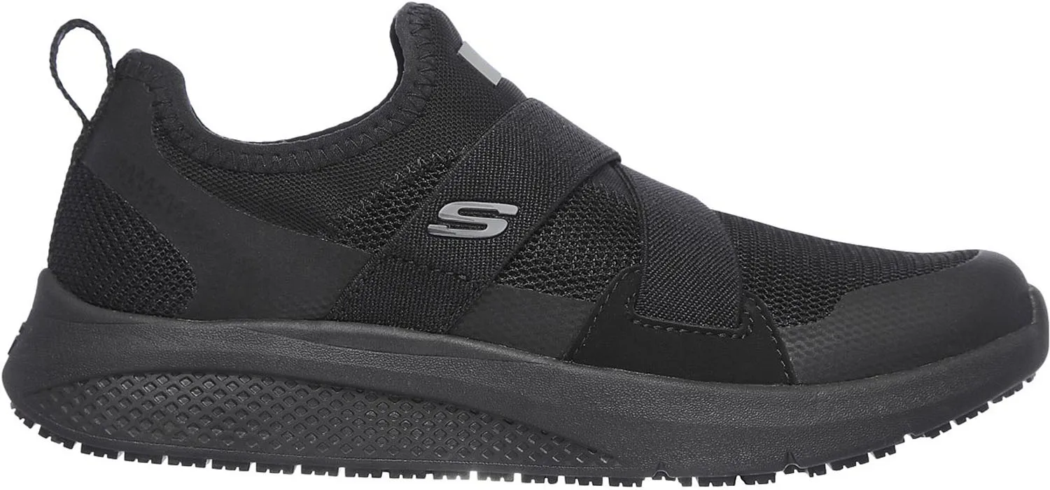 SKECHERS  Elloree, Women's, Black, Soft Toe, Slip Resistant, Casual Slip On