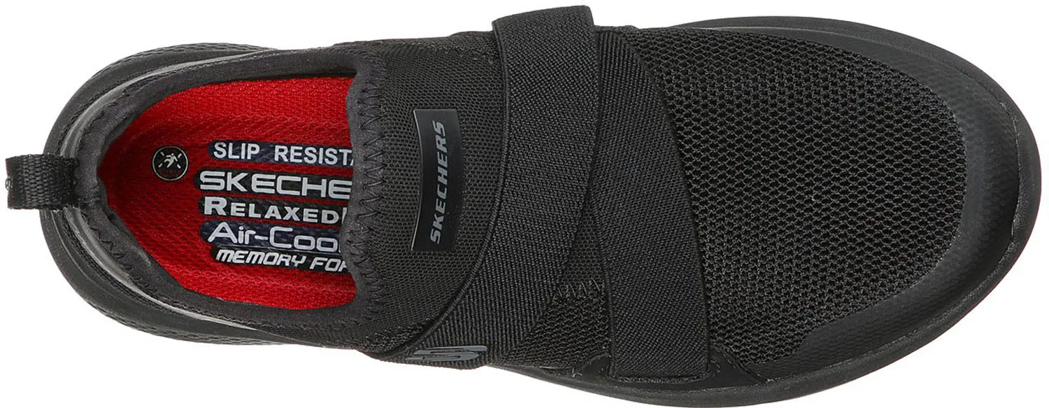 SKECHERS  Elloree, Women's, Black, Soft Toe, Slip Resistant, Casual Slip On