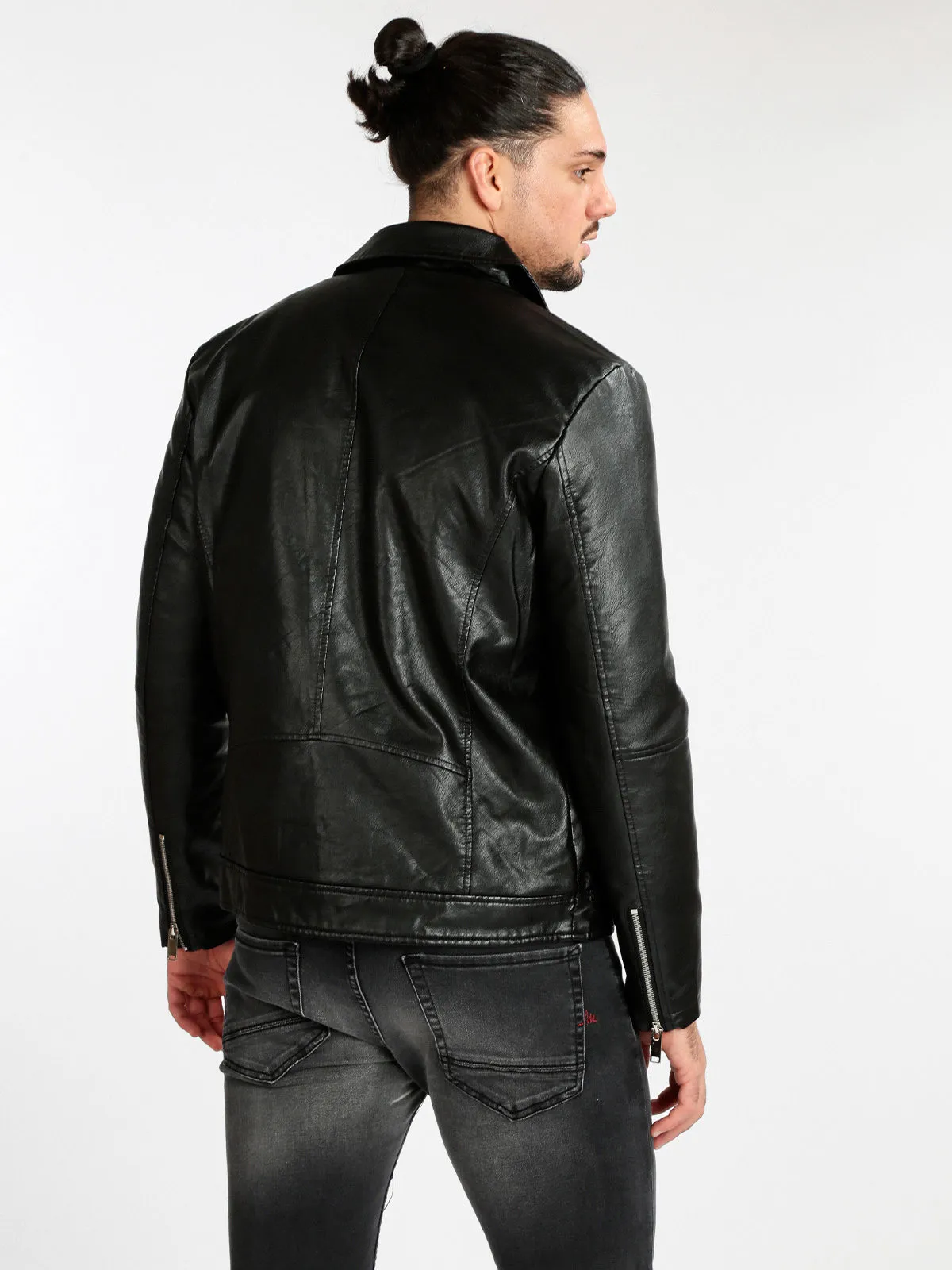 Solada Blouson biker homme simili cuir