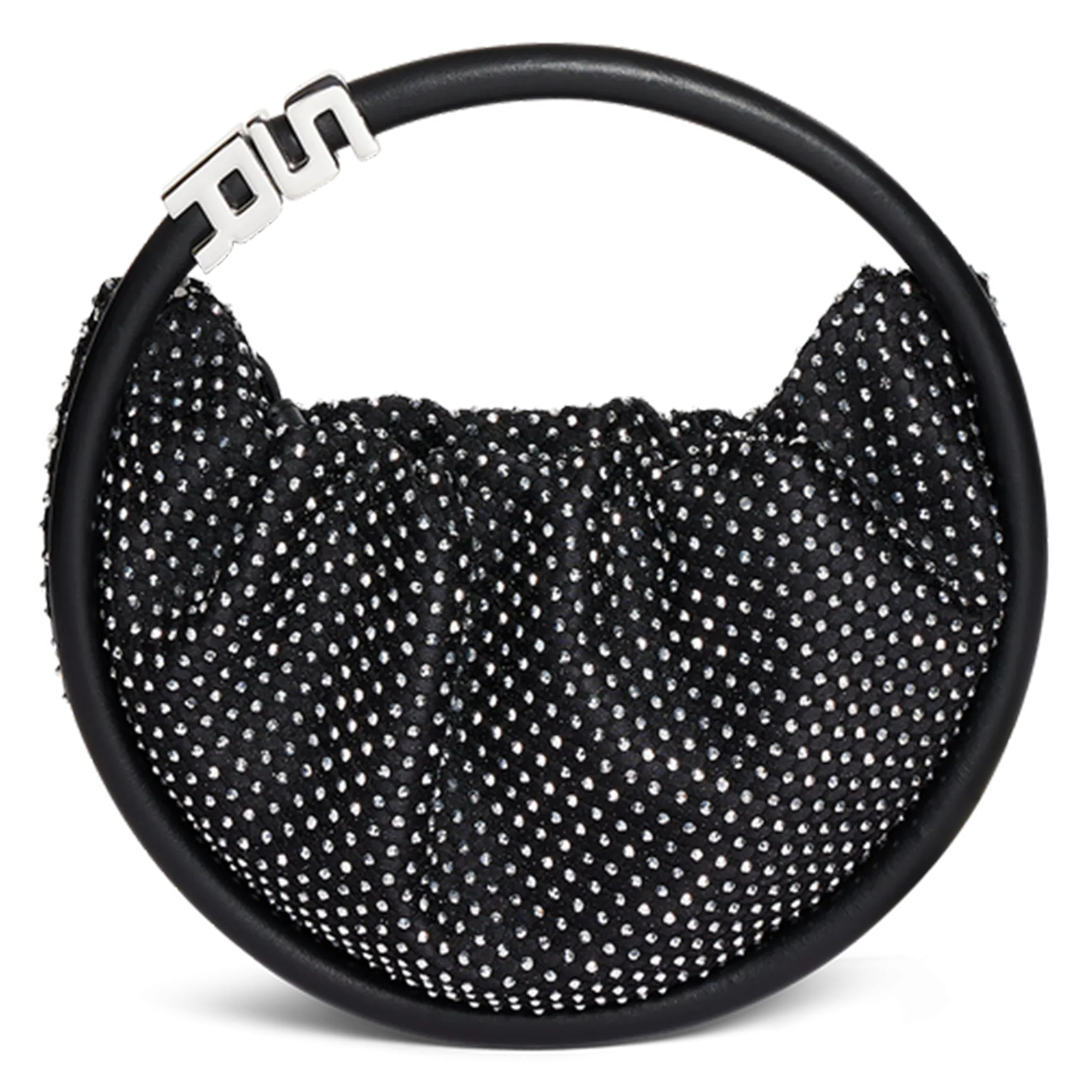  SONIA RYKIEL   Borsa a tracolla rotonda con strass | Nero