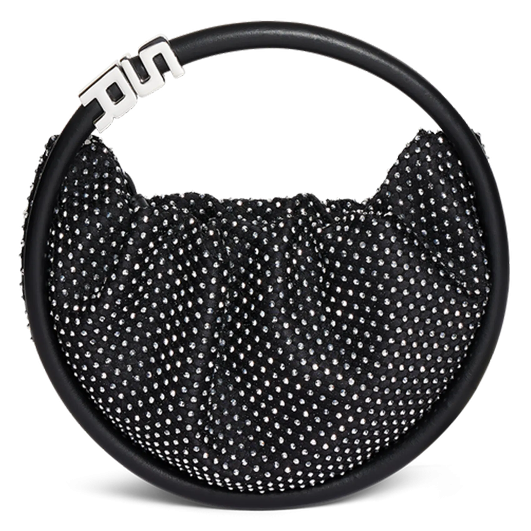  SONIA RYKIEL   Borsa a tracolla rotonda con strass | Nero