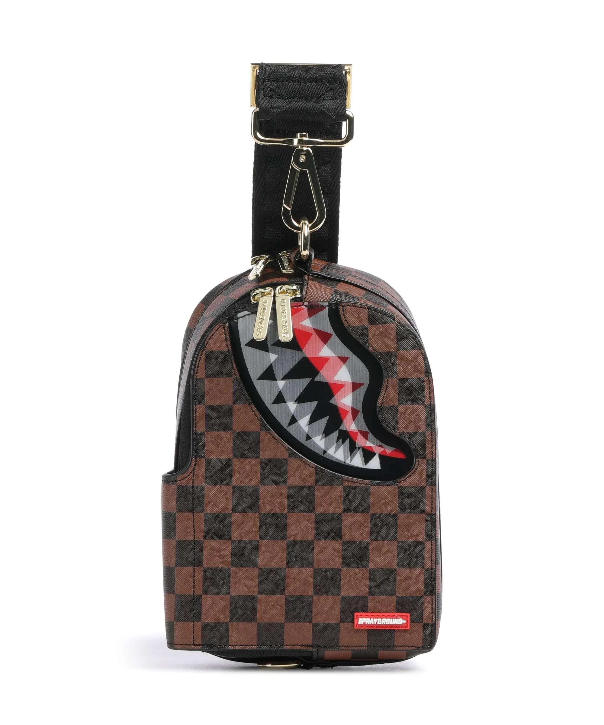  Sprayground Sharks in Paris Lenticular Chomp Borsa sling plastica marrone  