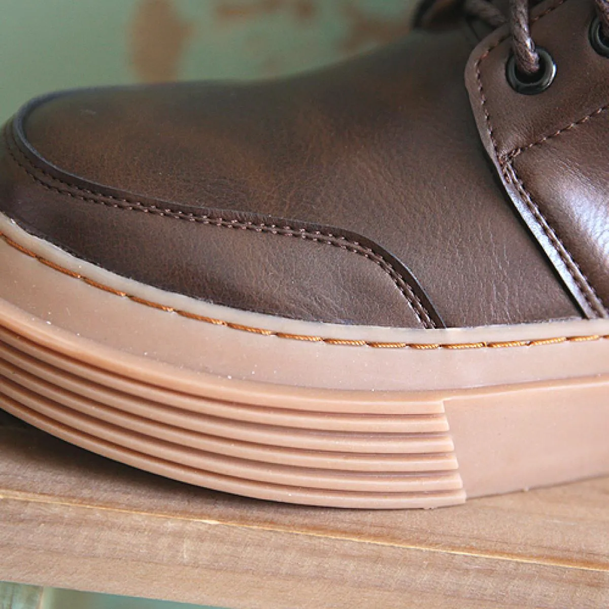 Stivali da donna originali in tubo di lana retrò letterari Stivali corti con plateau stile britannico Mori Girl fatti a mano com