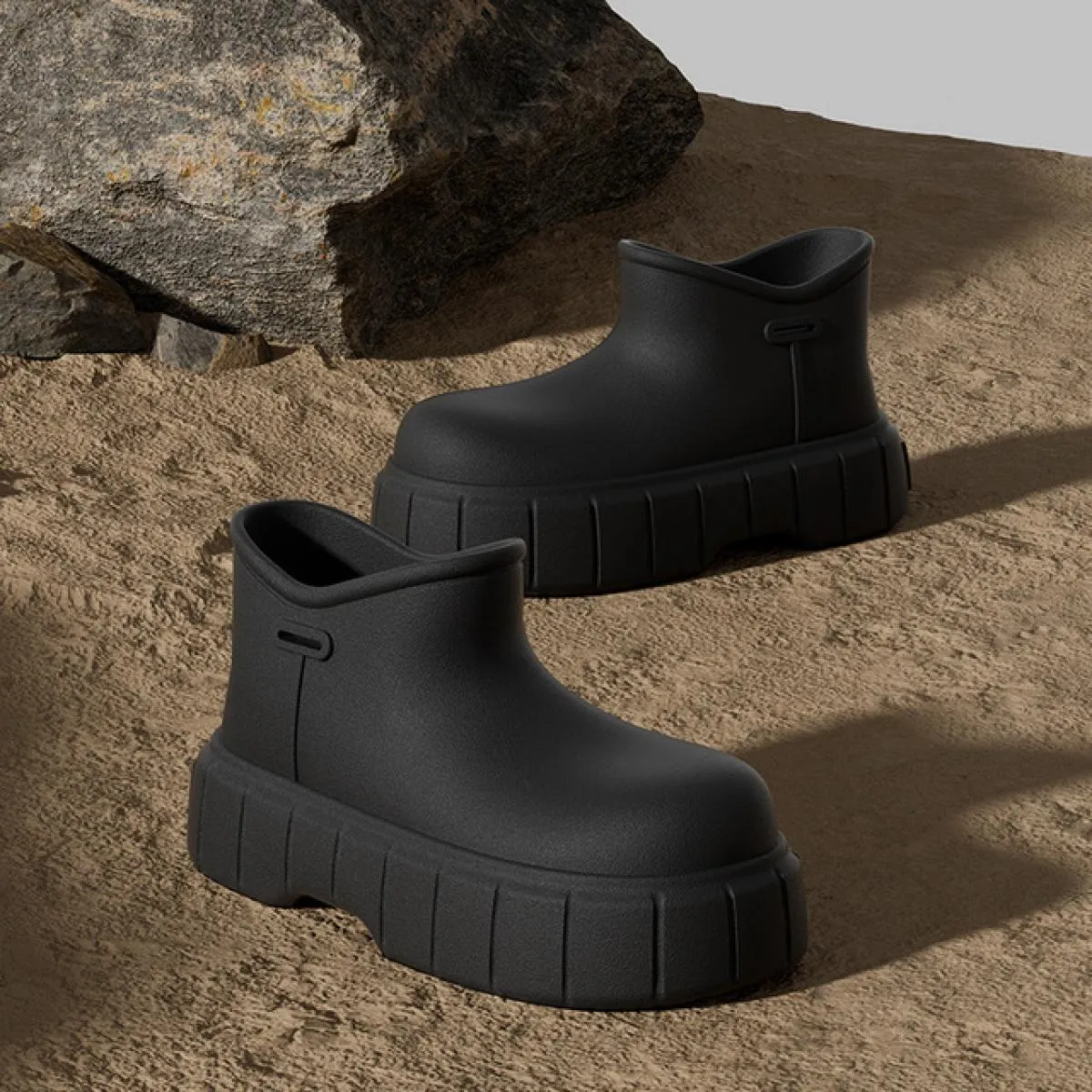 Stivali da pioggia da donna Scarpe da pioggia impermeabili da esterno Suola spessa Antiscivolo Leggero Slip On Eva Caviglia rimo