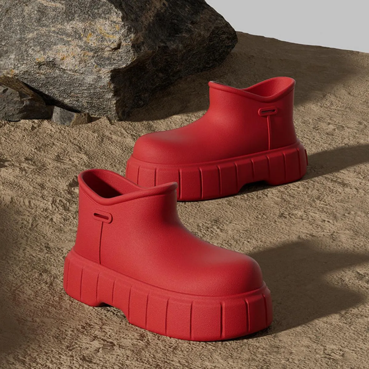 Stivali da pioggia da donna Scarpe da pioggia impermeabili da esterno Suola spessa Antiscivolo Leggero Slip On Eva Caviglia rimo