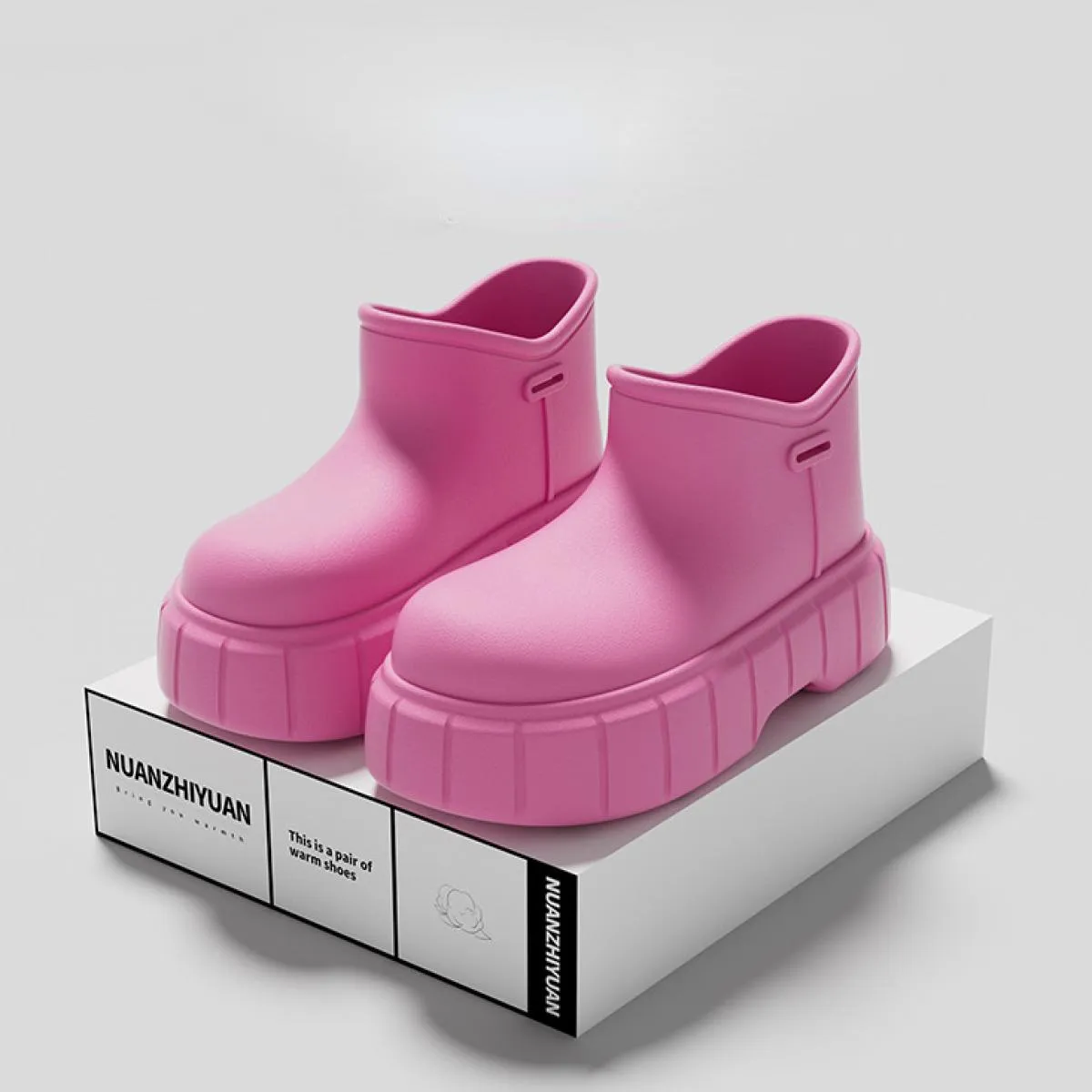Stivali da pioggia da donna Scarpe da pioggia impermeabili da esterno Suola spessa Antiscivolo Leggero Slip On Eva Caviglia rimo