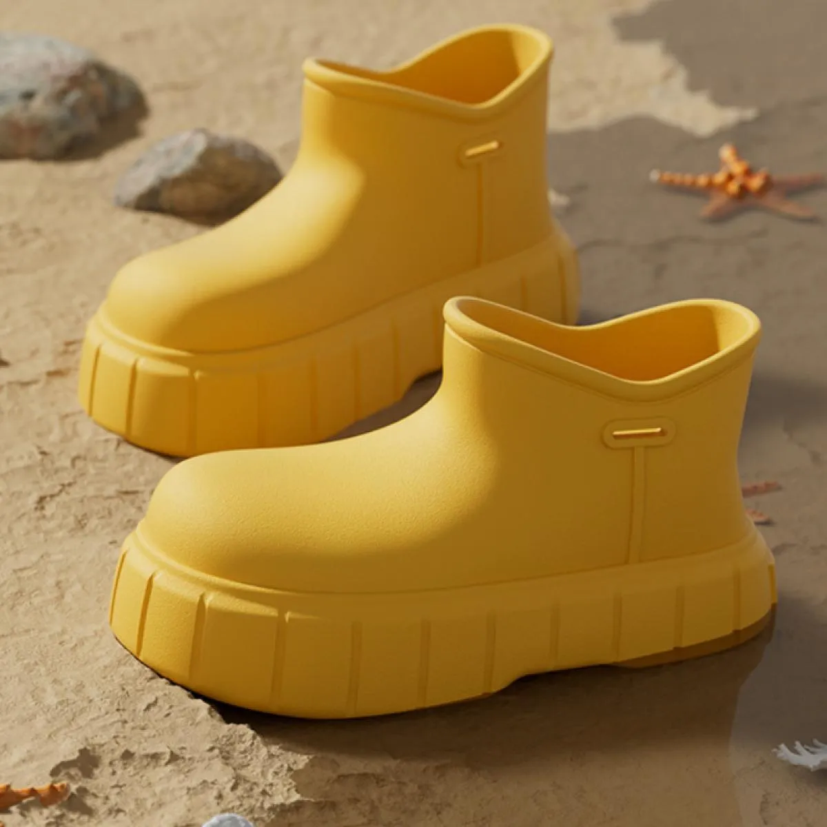 Stivali da pioggia da donna Scarpe da pioggia impermeabili da esterno Suola spessa Antiscivolo Leggero Slip On Eva Caviglia rimo