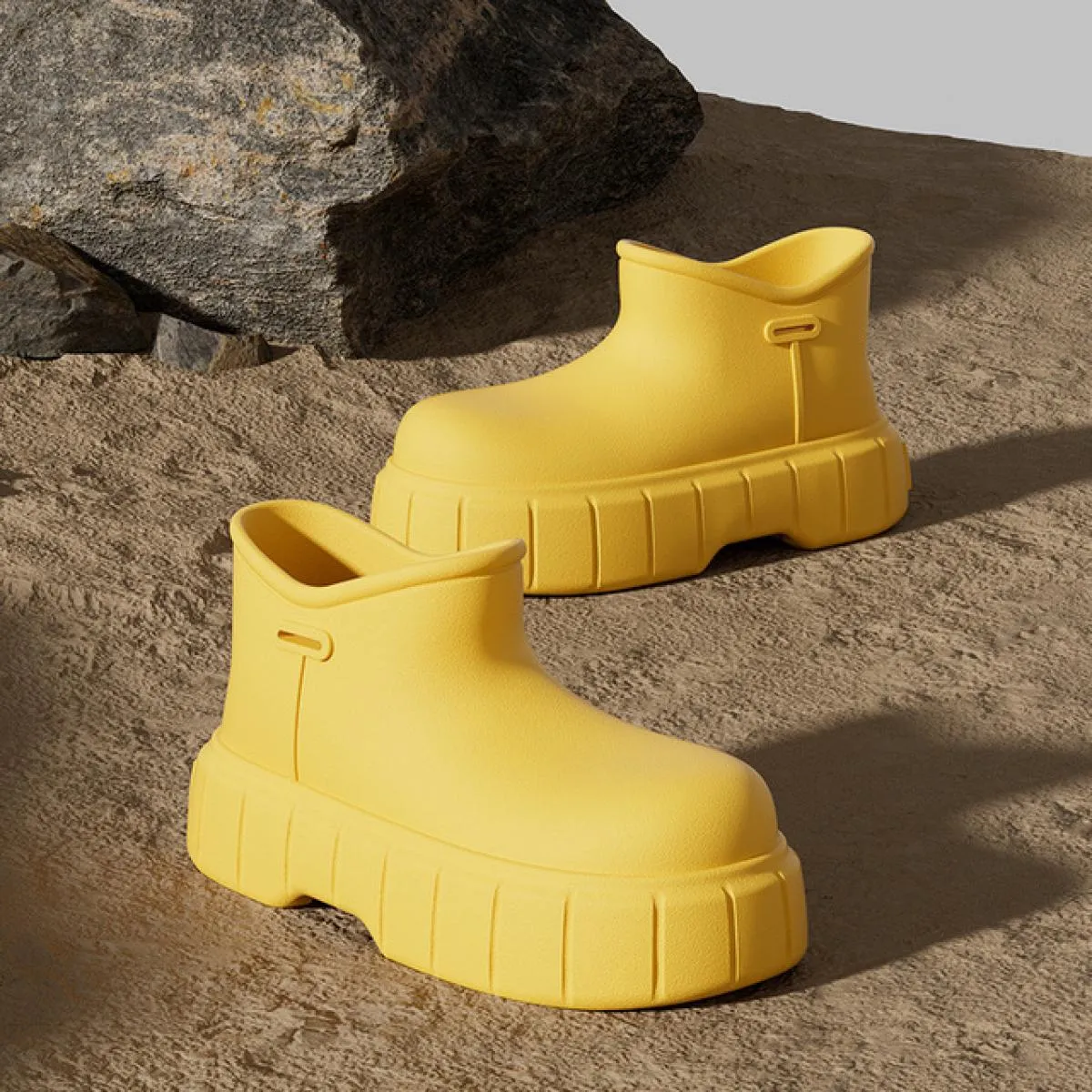 Stivali da pioggia da donna Scarpe da pioggia impermeabili da esterno Suola spessa Antiscivolo Leggero Slip On Eva Caviglia rimo
