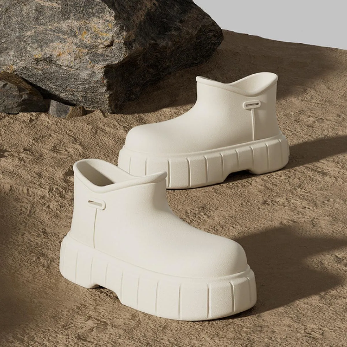 Stivali da pioggia da donna Scarpe da pioggia impermeabili da esterno Suola spessa Antiscivolo Leggero Slip On Eva Caviglia rimo