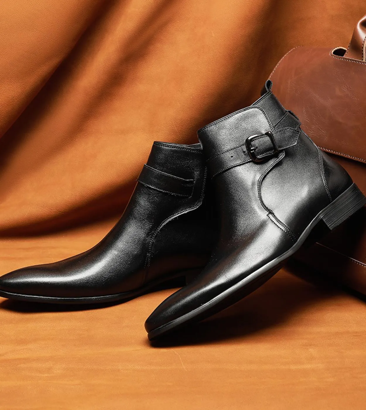 Stivali da uomo retrò Stivali casual corti alla caviglia con fibbia alla moda in vera pelle di lusso alla moda britannica 2022 n