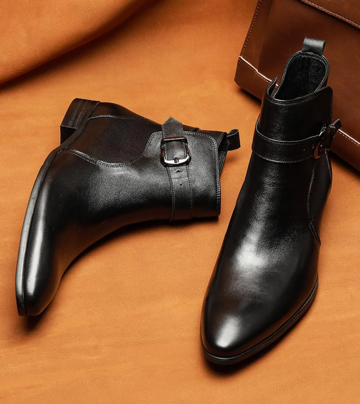 Stivali da uomo retrò Stivali casual corti alla caviglia con fibbia alla moda in vera pelle di lusso alla moda britannica 2022 n