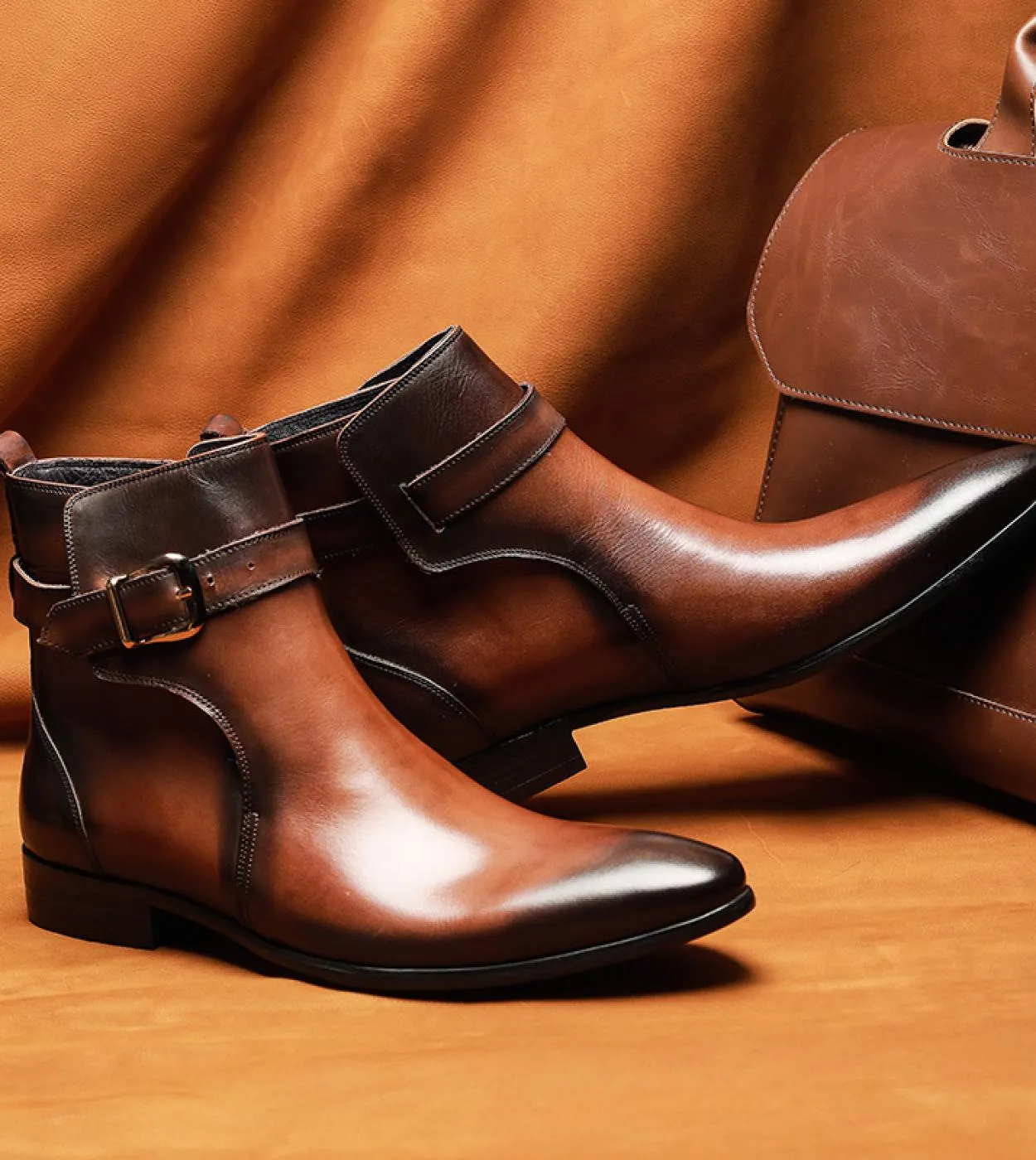 Stivali da uomo retrò Stivali casual corti alla caviglia con fibbia alla moda in vera pelle di lusso alla moda britannica 2022 n