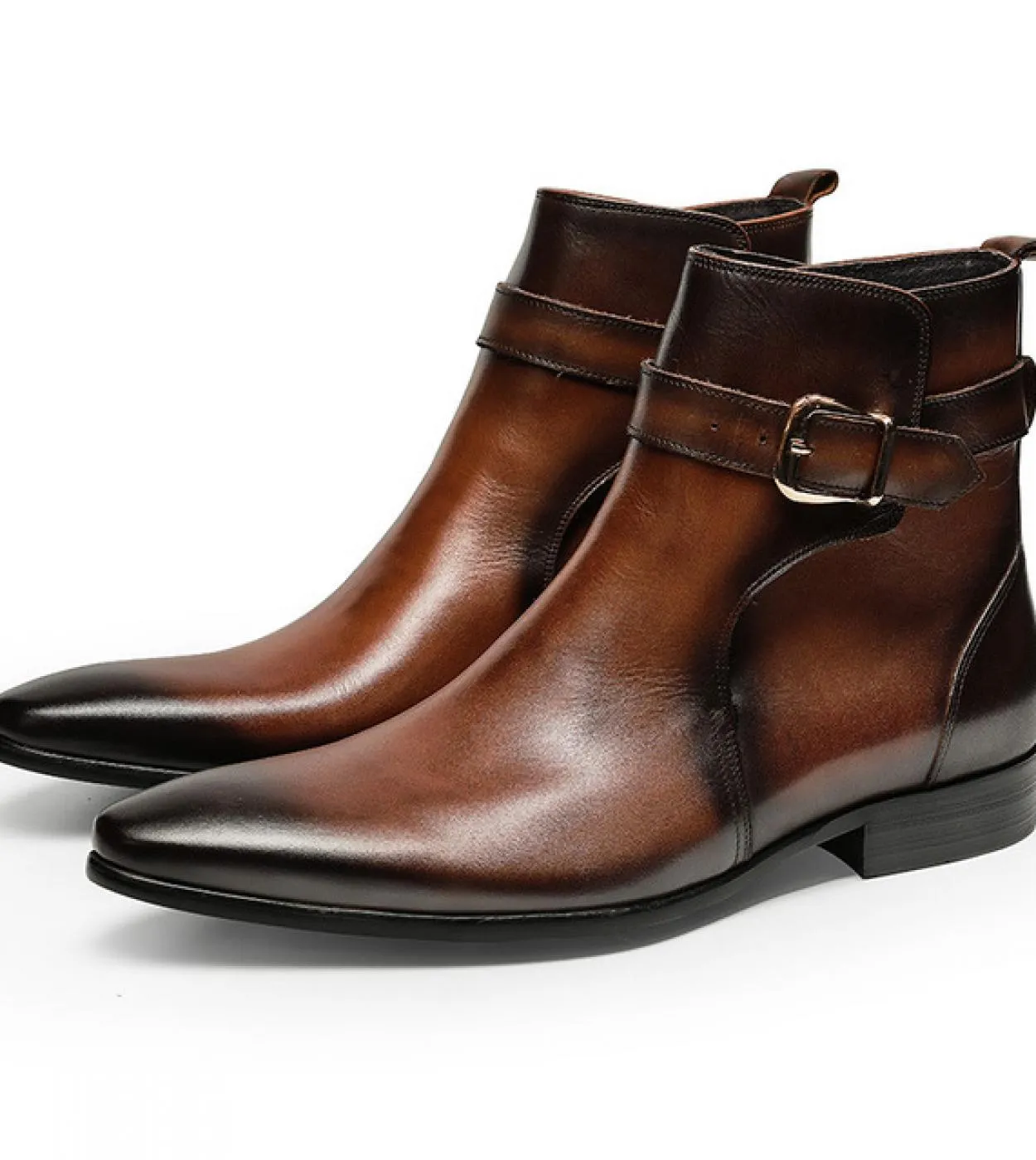 Stivali da uomo retrò Stivali casual corti alla caviglia con fibbia alla moda in vera pelle di lusso alla moda britannica 2022 n
