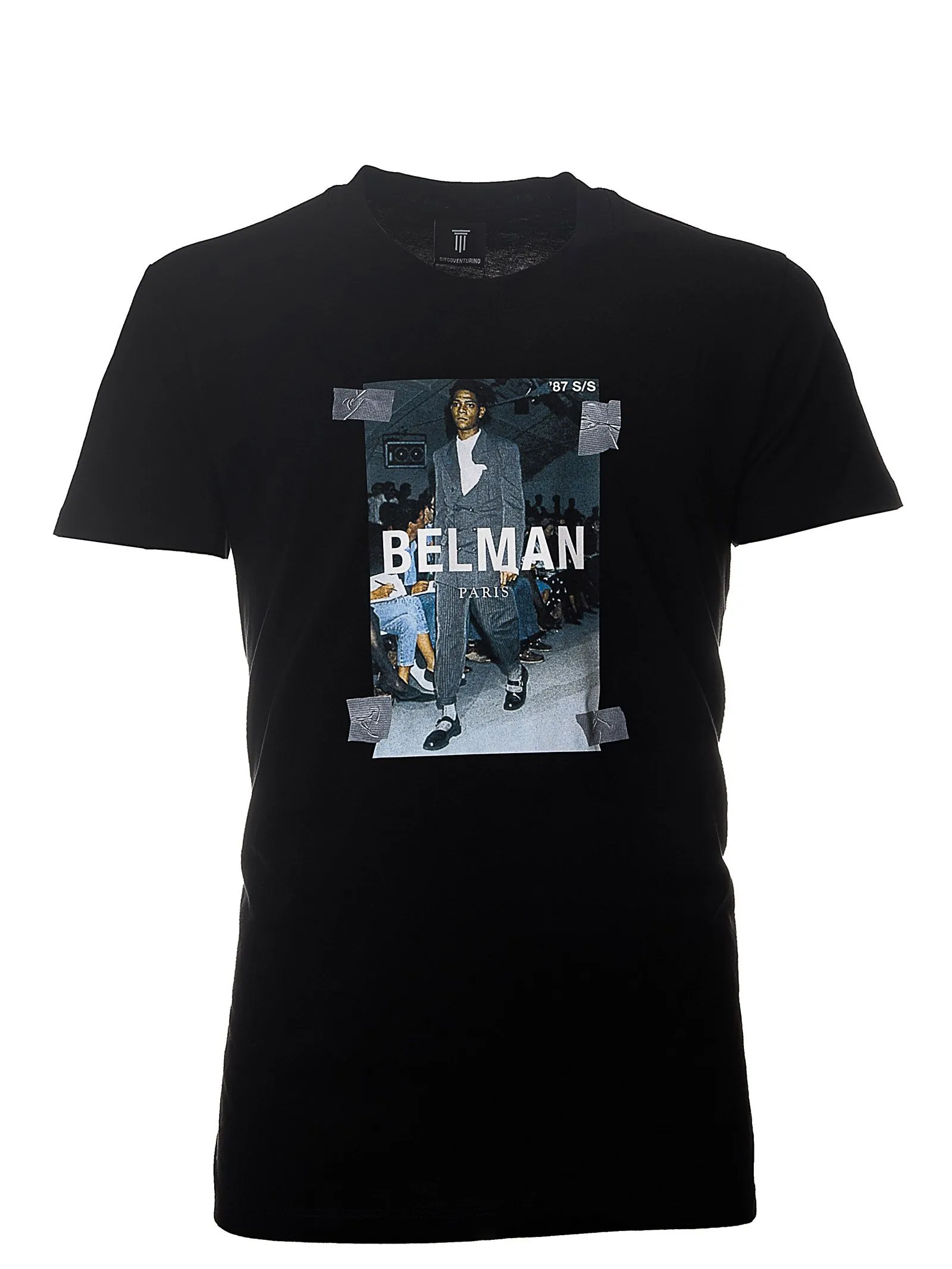 T-SHIRT NERA IN COTONE CON STAMPA BELMAN