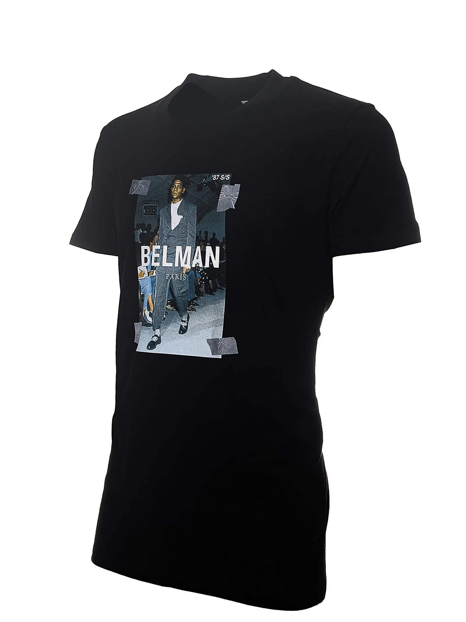 T-SHIRT NERA IN COTONE CON STAMPA BELMAN